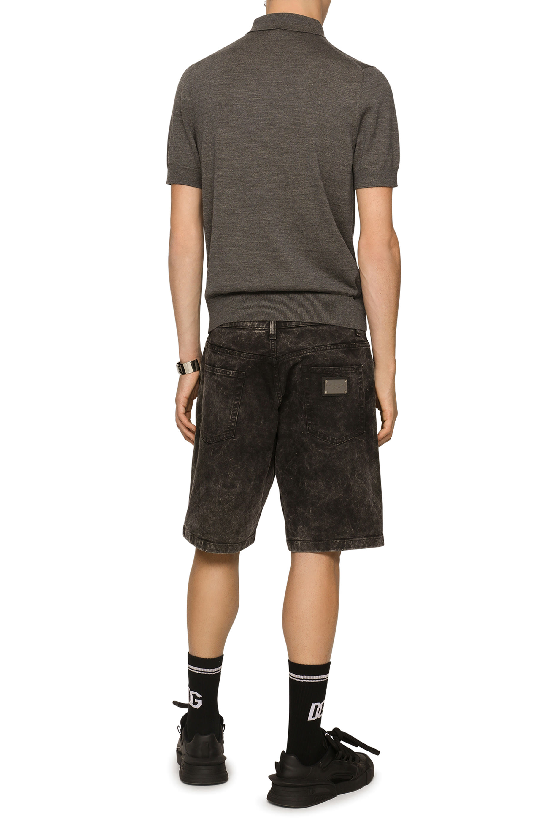  Wool Polo-Shirt with Branded Tag