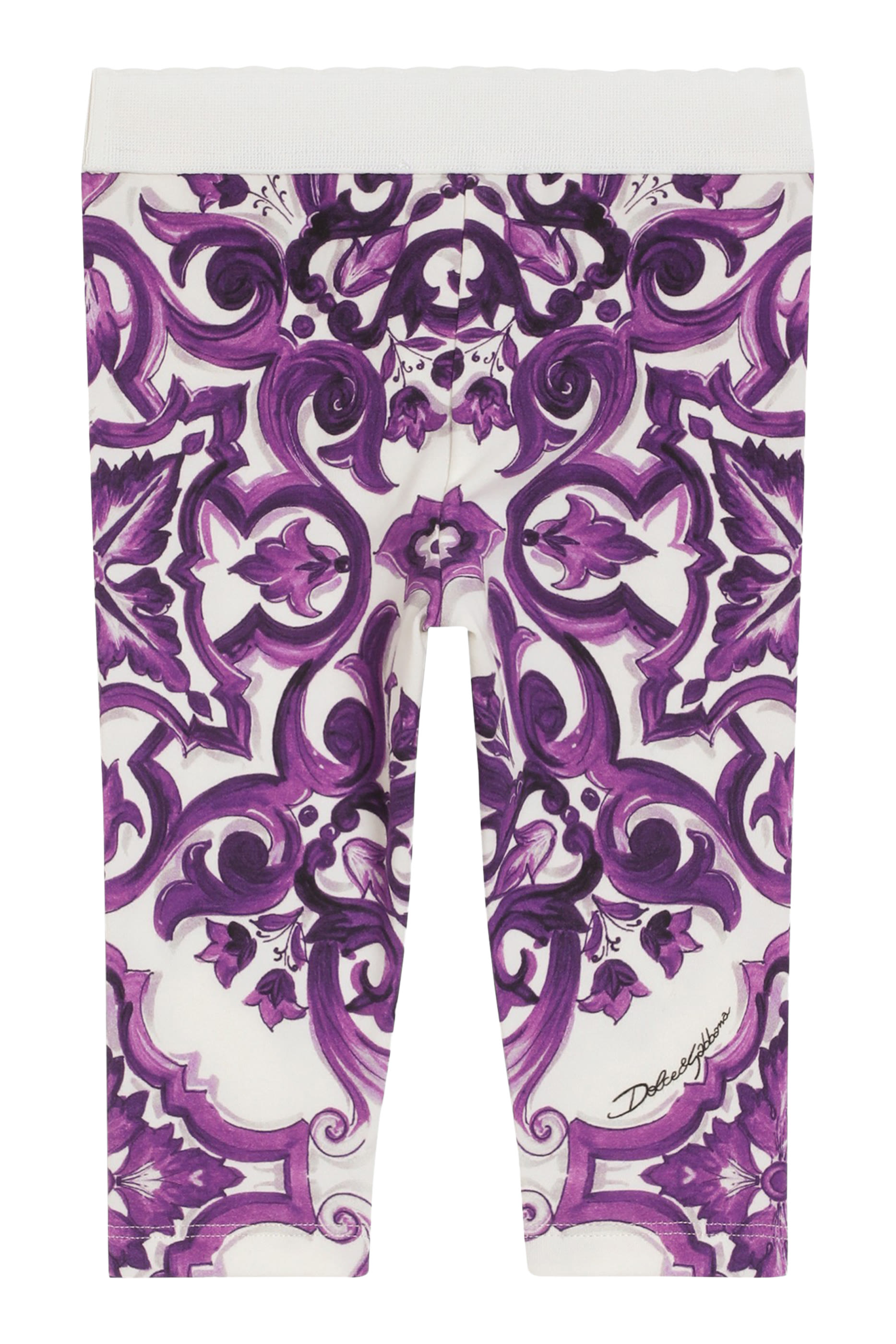 Kids Majolica-Print Interlock Leggings