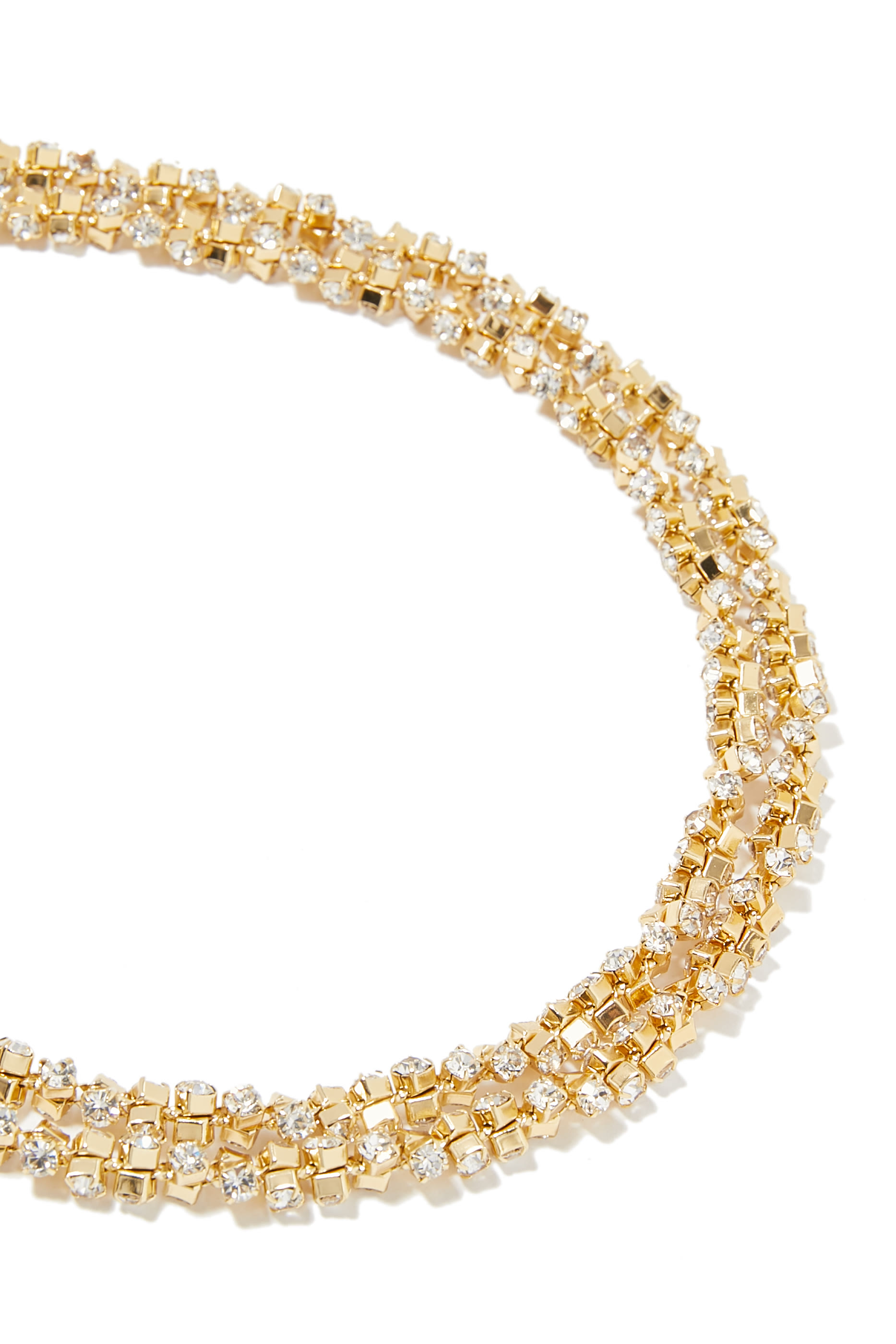 Treviso Rhinestone Gold Necklace