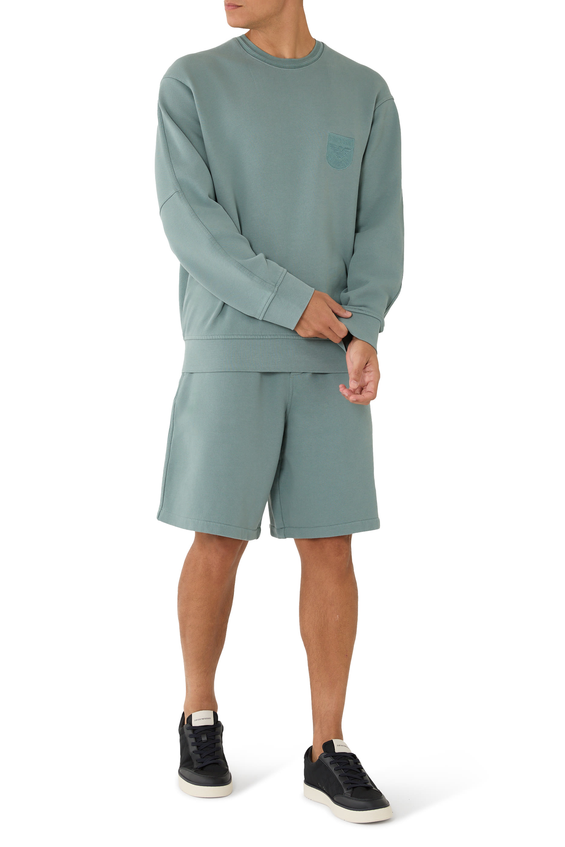 Shield Embroidery French Terry Jersey Sweatshirt