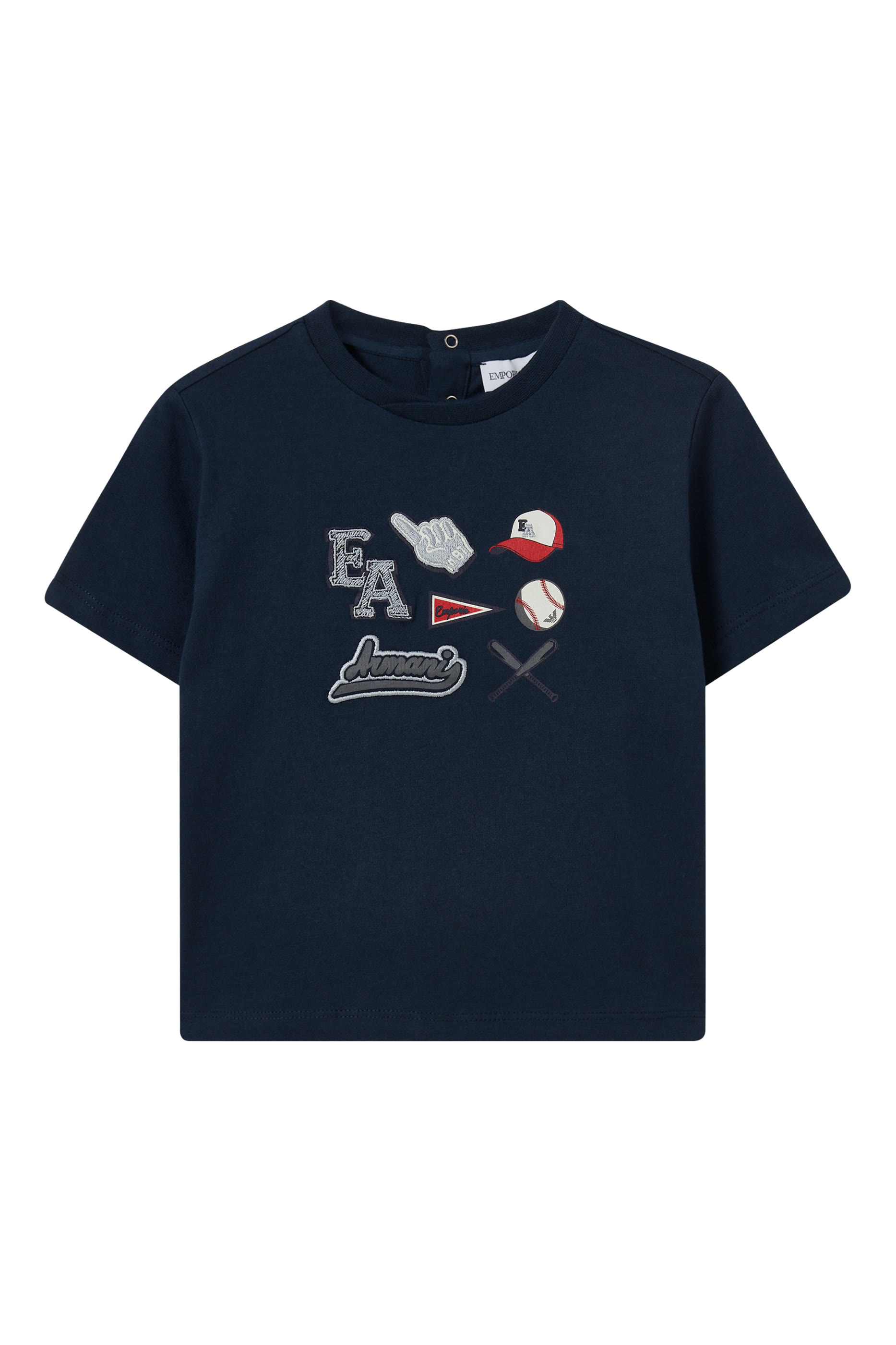 Kids Baseball Embroidery T-Shirt