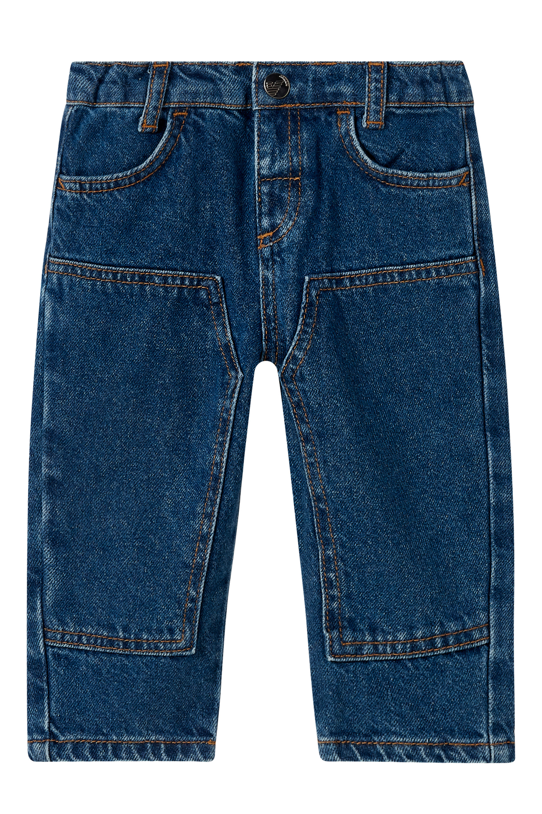 Kids Panelled Cotton Denim Jeans