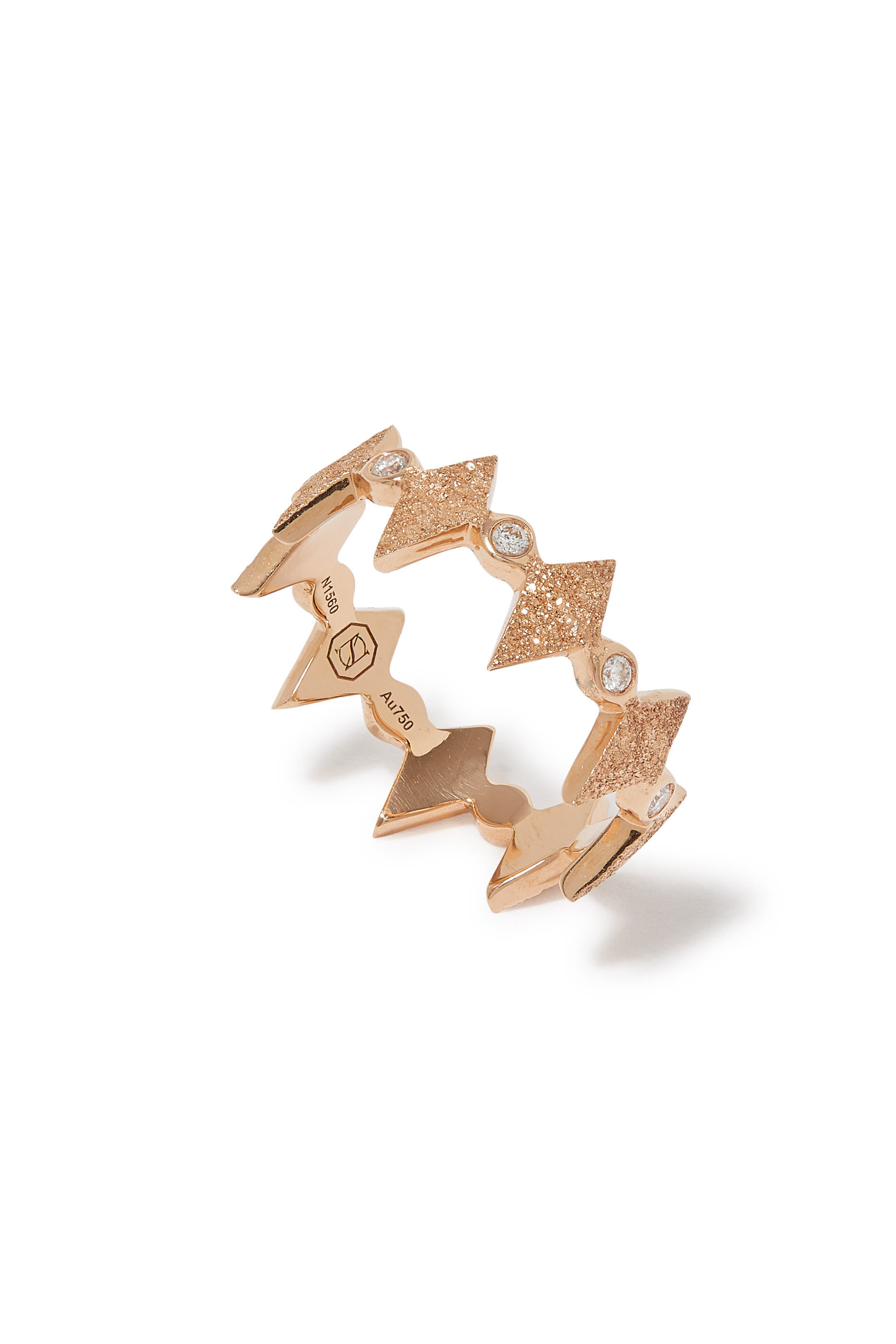 Sandblast Mosaic Ring, 18k Pink Gold & Morocco Diamond