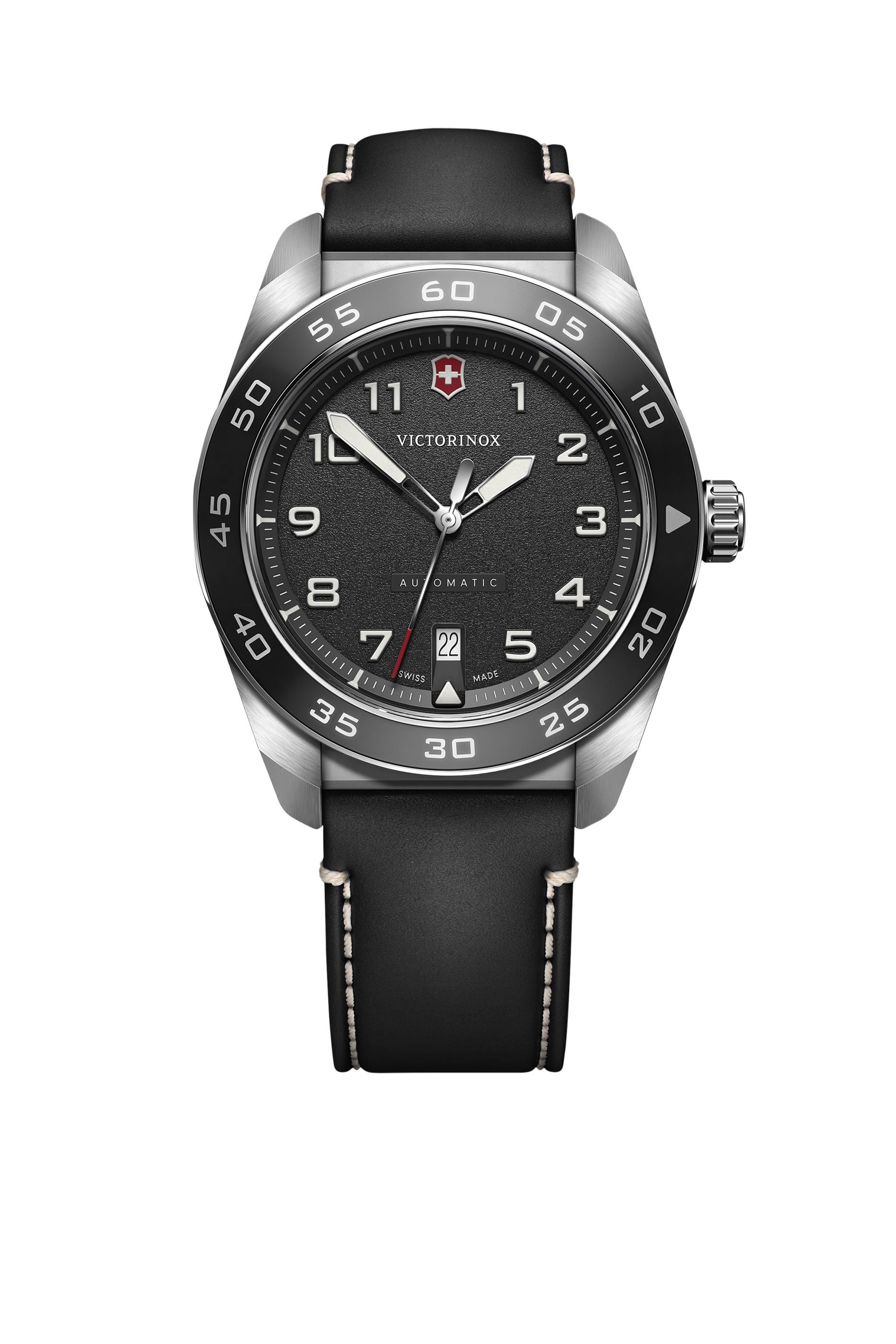 Swiss Army Quartz Watch, Stainless Steel & Leather