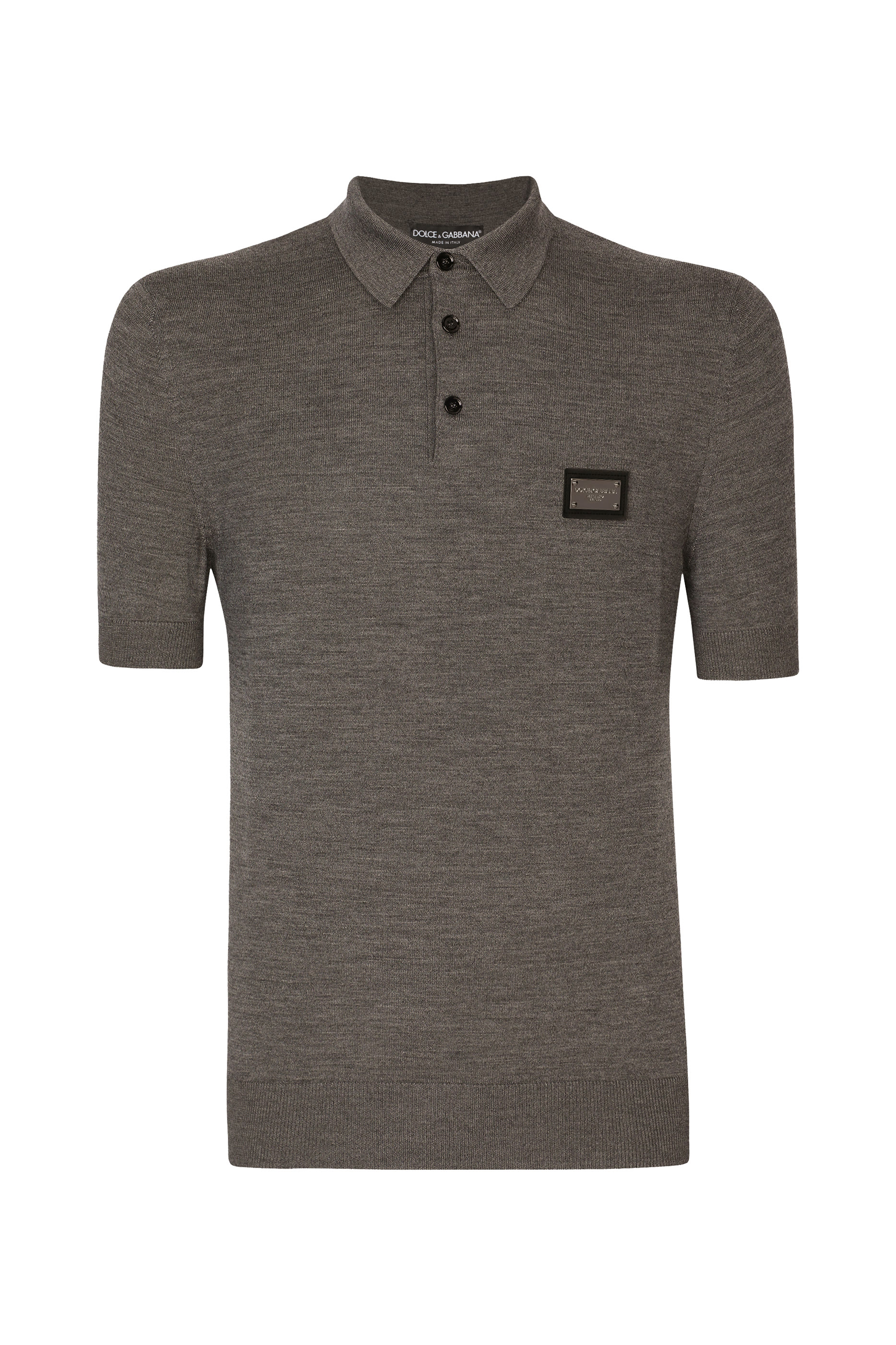  Wool Polo-Shirt with Branded Tag