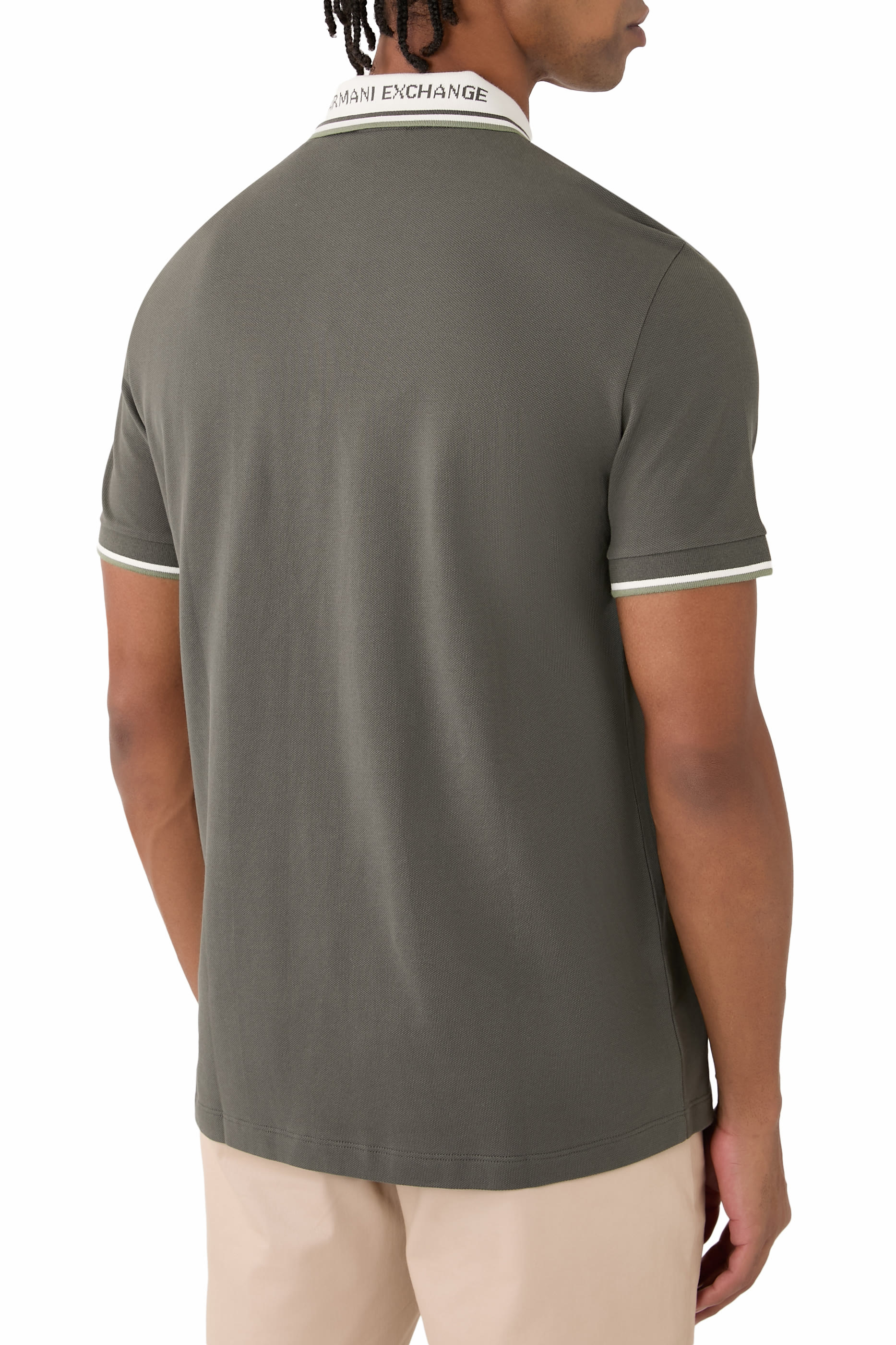 AX Logo Cotton Polo Shirt 