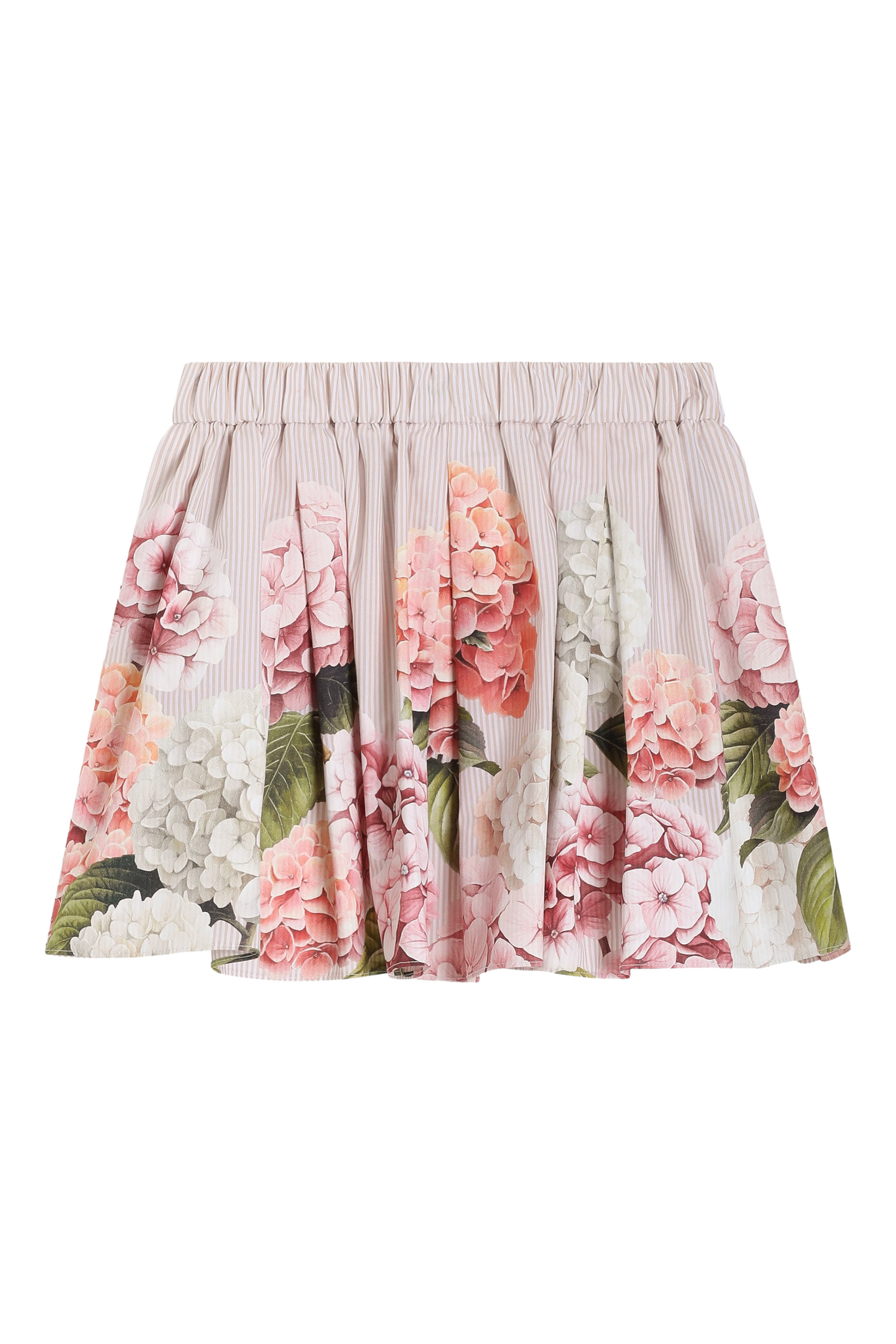 Kids Hydrangea-Print Canvas Skirt