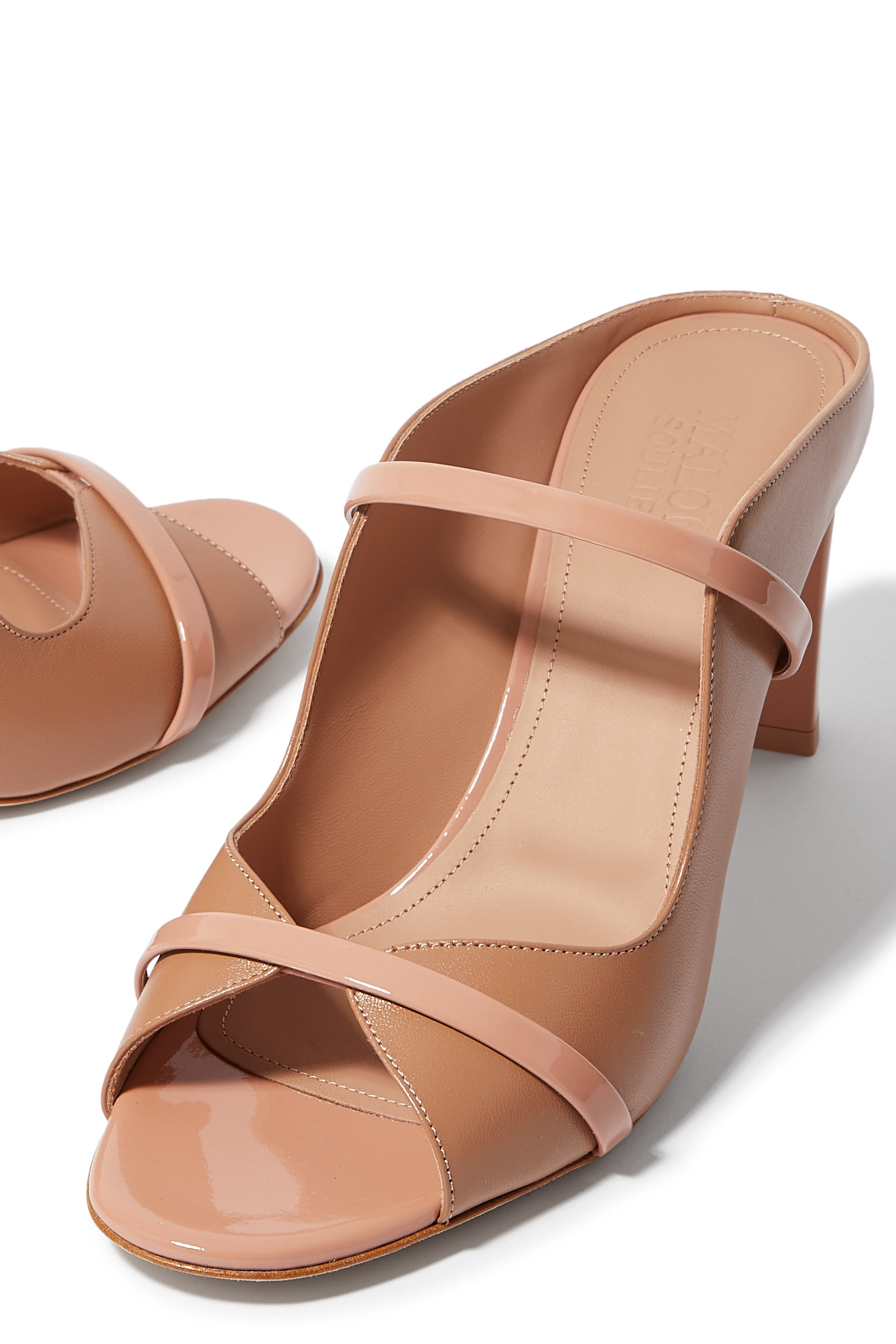 Norah 70 Leather Block Heel Mules