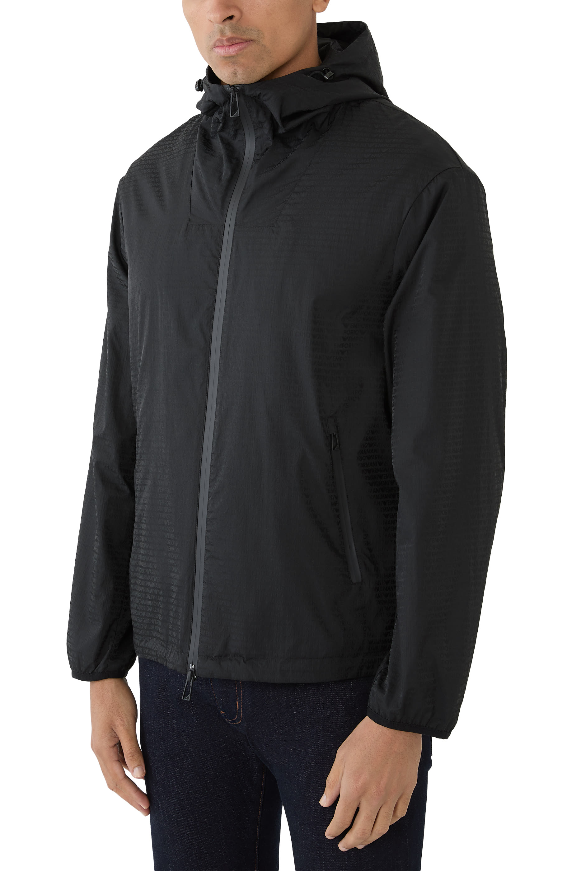 All-Over Lettering Water-Repellent Blouson