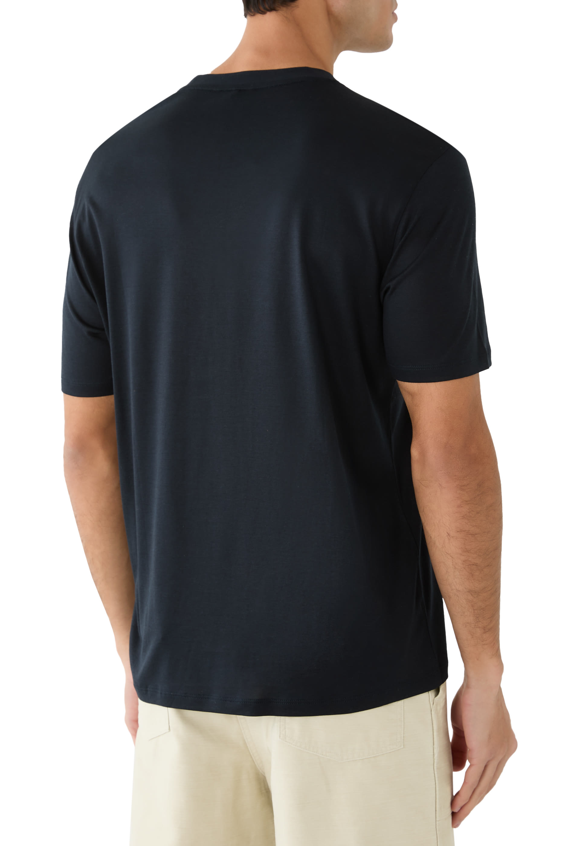 Embossed Eagle Embroidery Lyocell-Blend Jersey T-Shirt