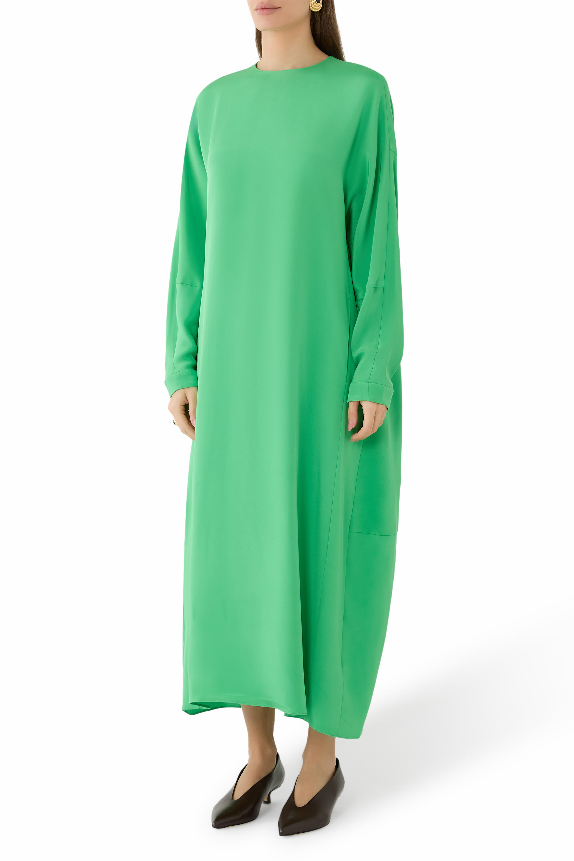4-Ply Silk Long Sleeve Cocoon Dress