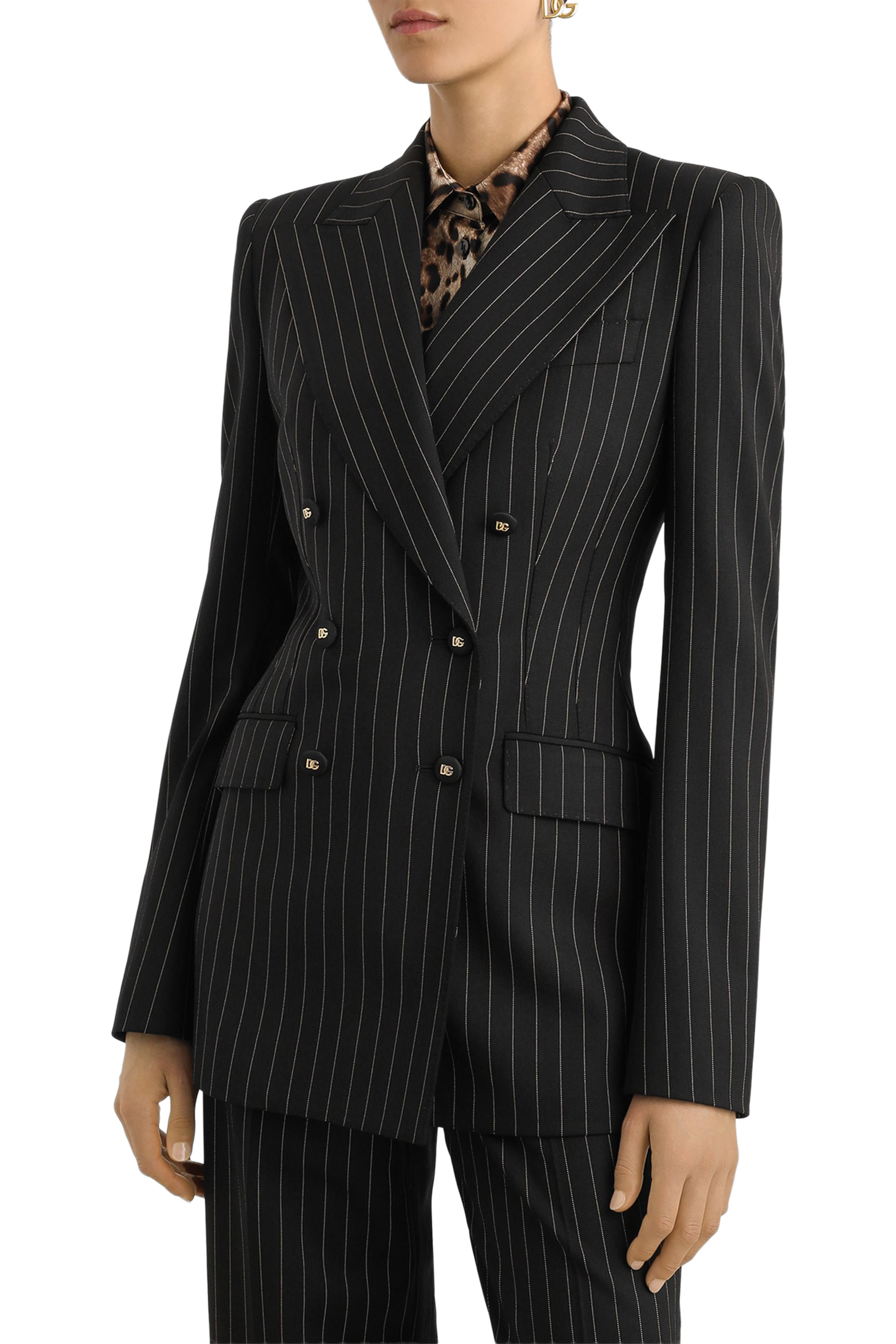 Striped Double-Breasted Blazer