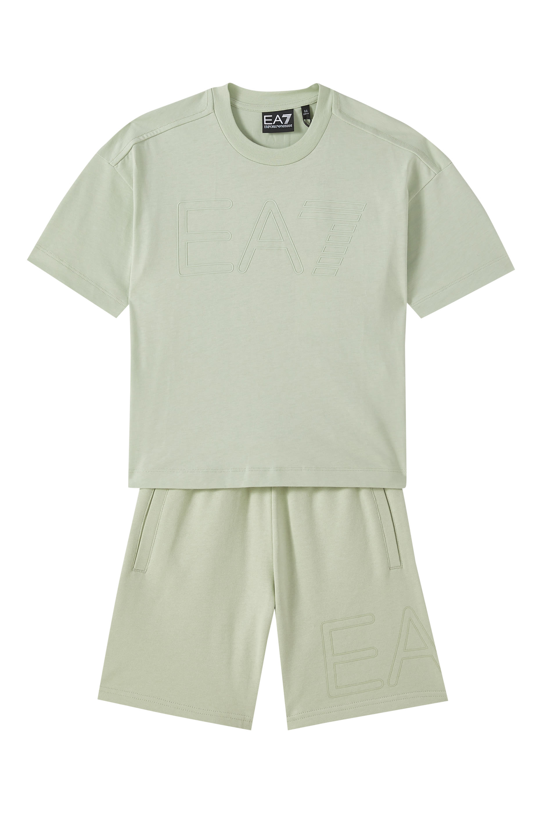 Kids EA7 Train Logo Series Shorts