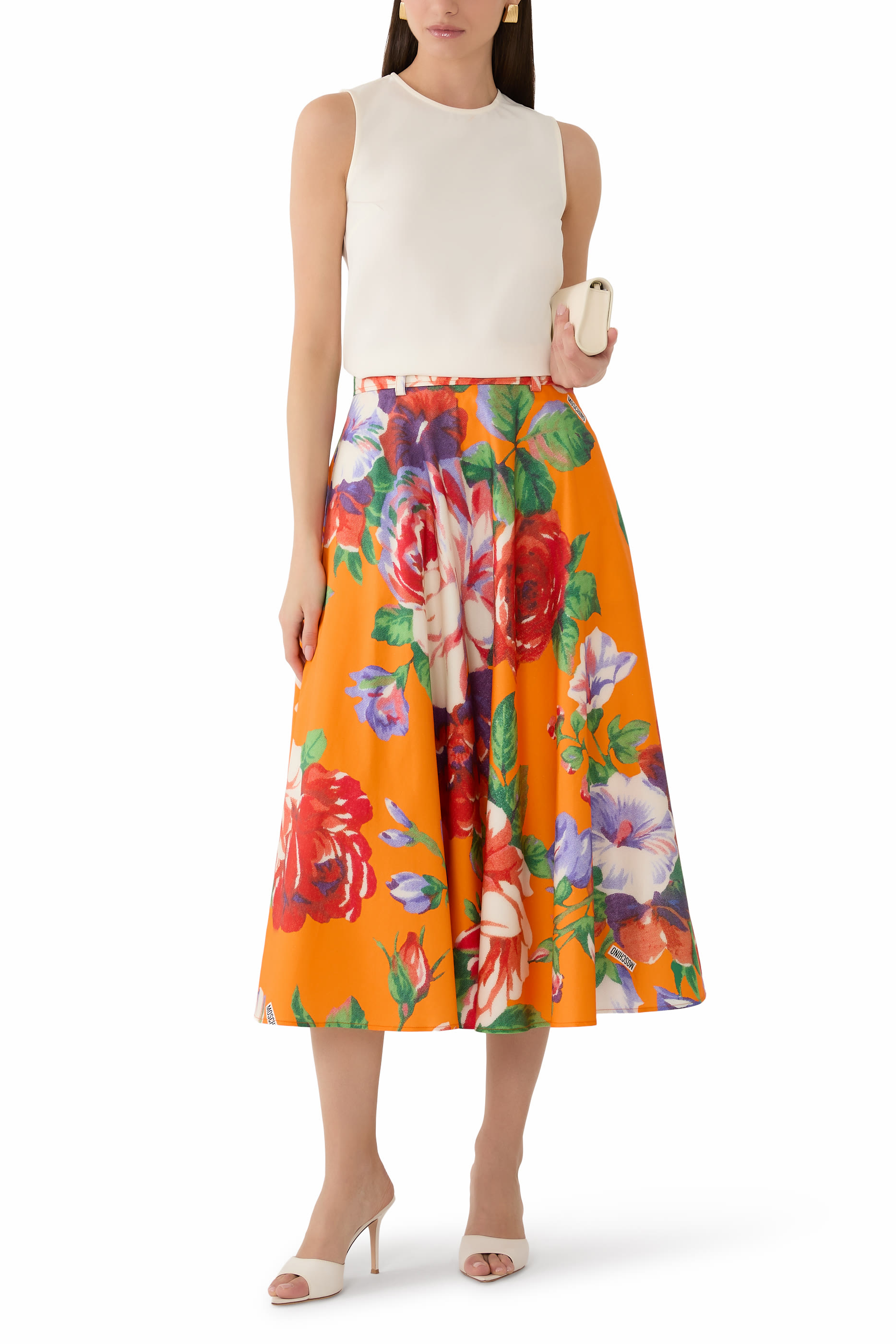 Printed Stretch Cotton Skirt
