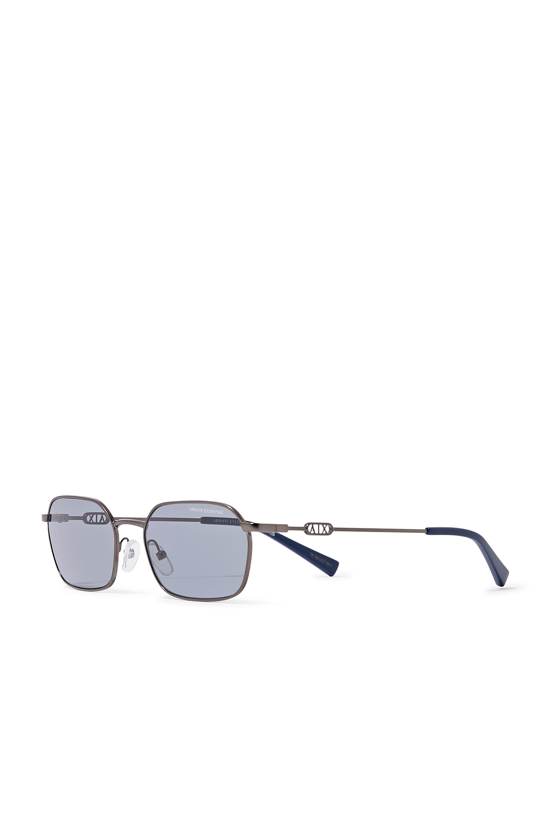 Cross Flat Rectangular Metal Sunglasses