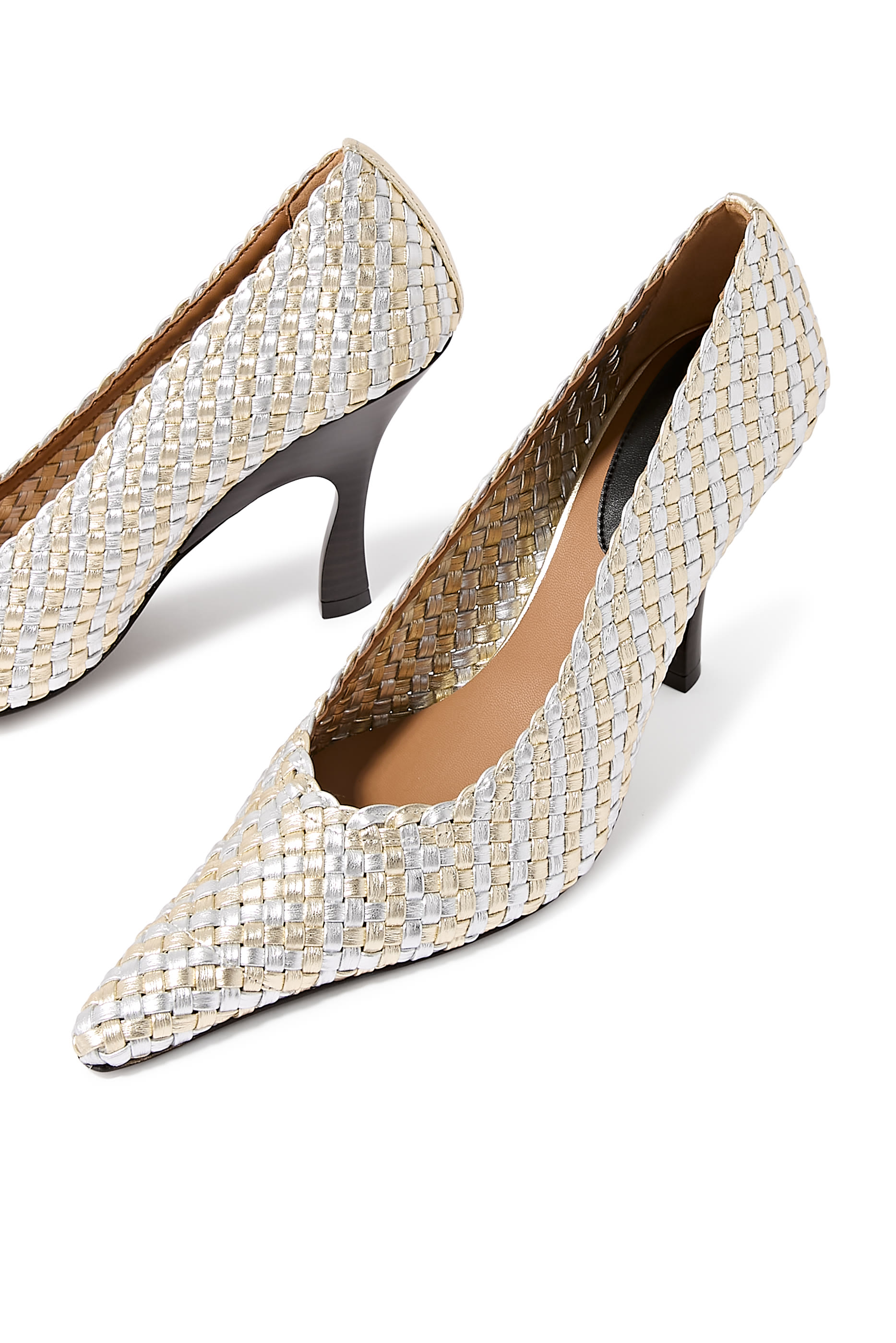 Elsa 65 Woven Metallic Pumps
