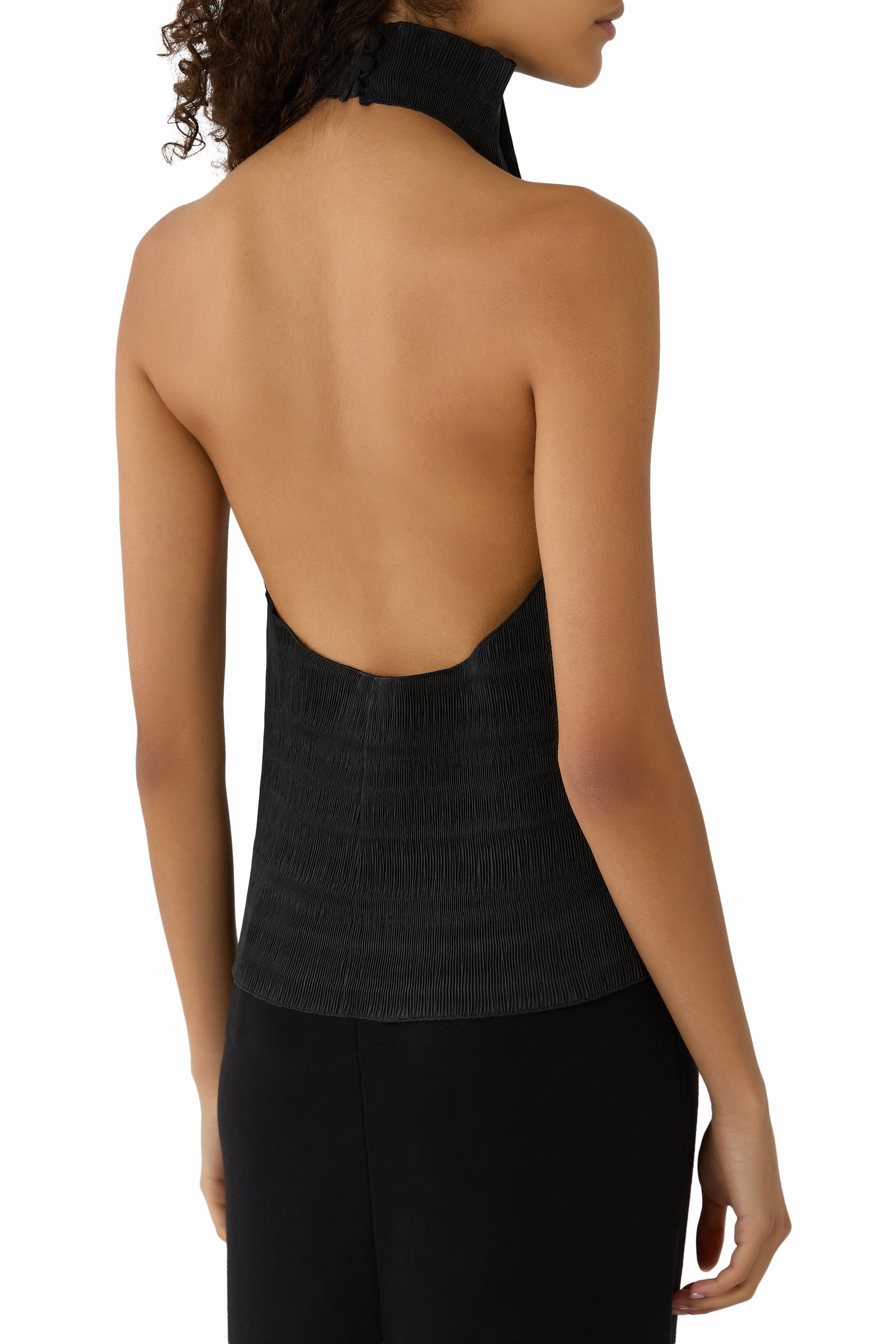 Open-Back Pliss&eacute; Top