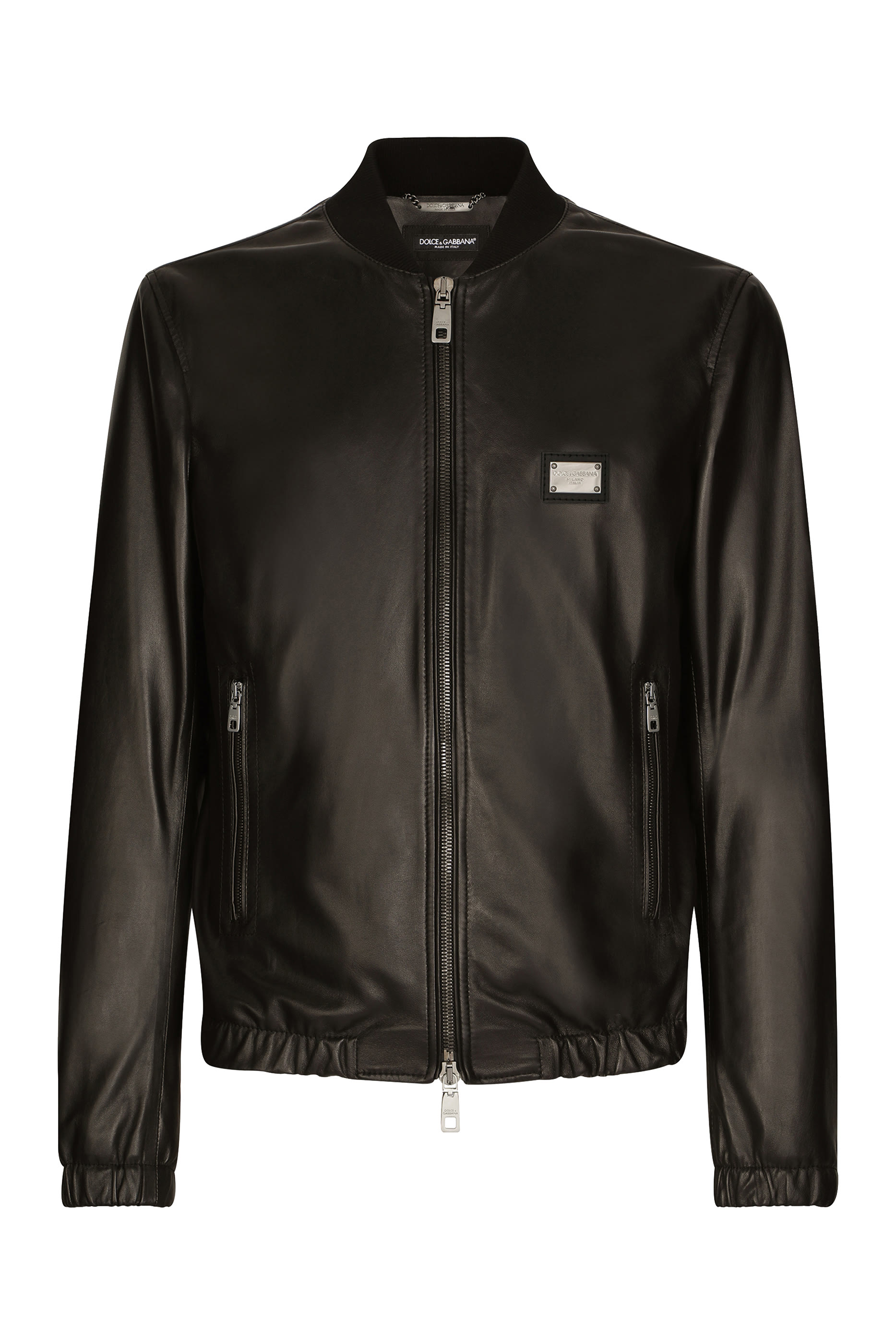 Leather Jacket with Branded Tag