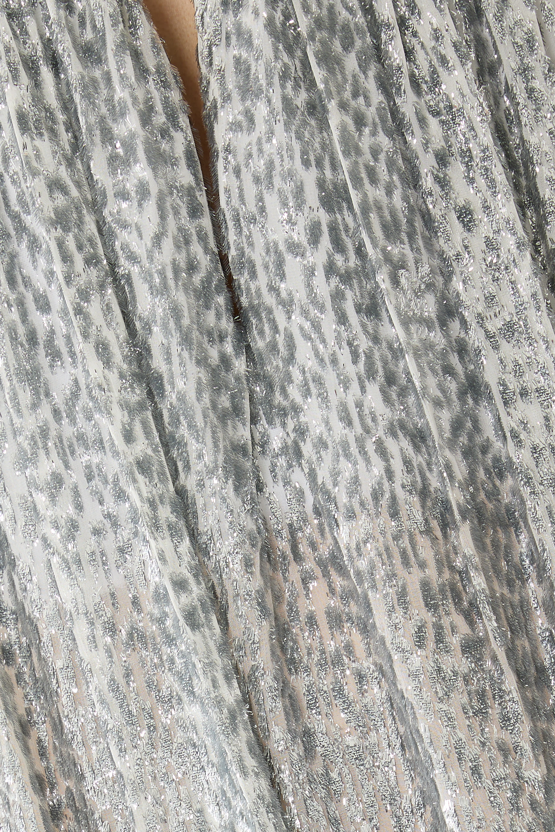 Pleated Metallic Velvet Dress