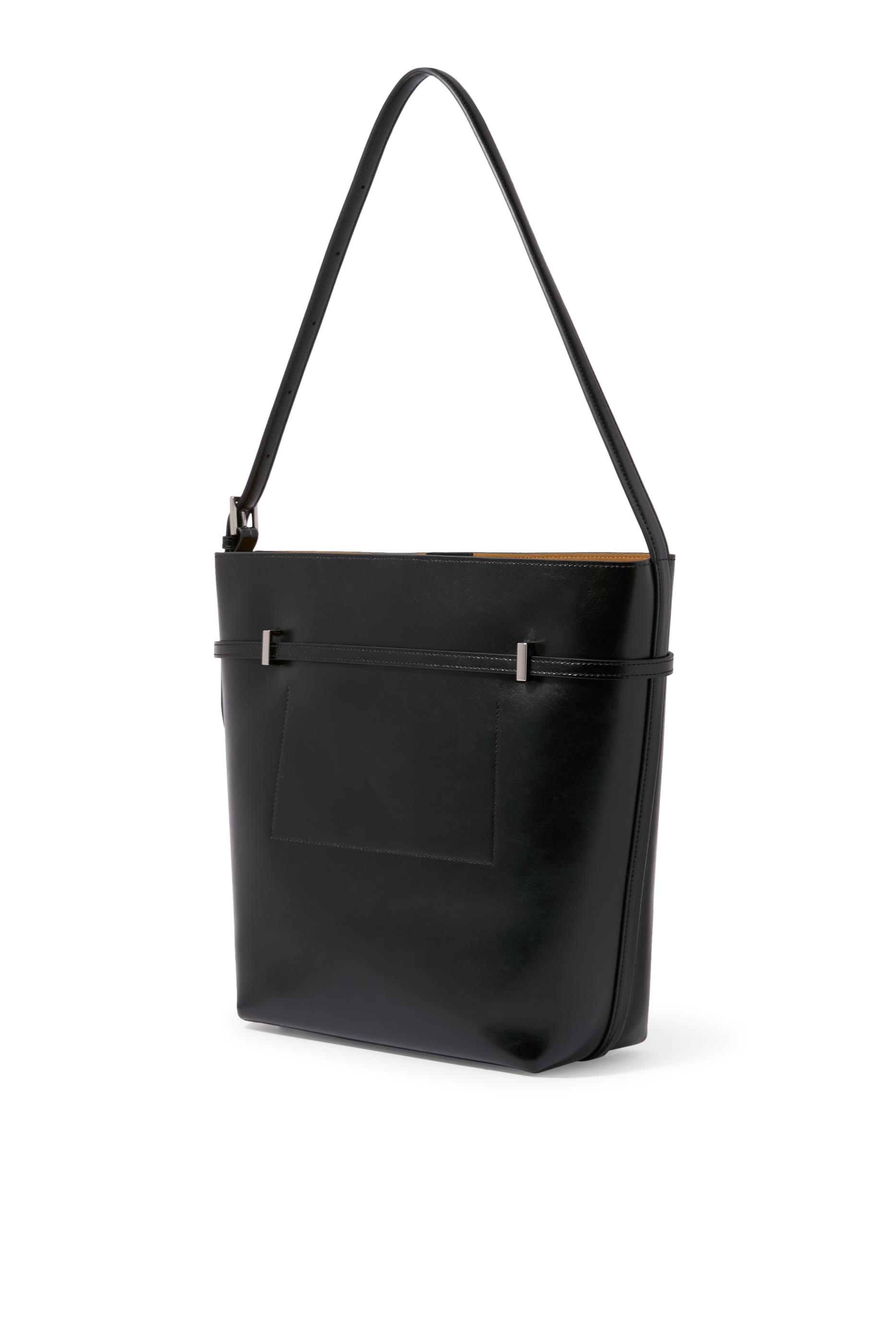 Belted Leather Tote Bag 
