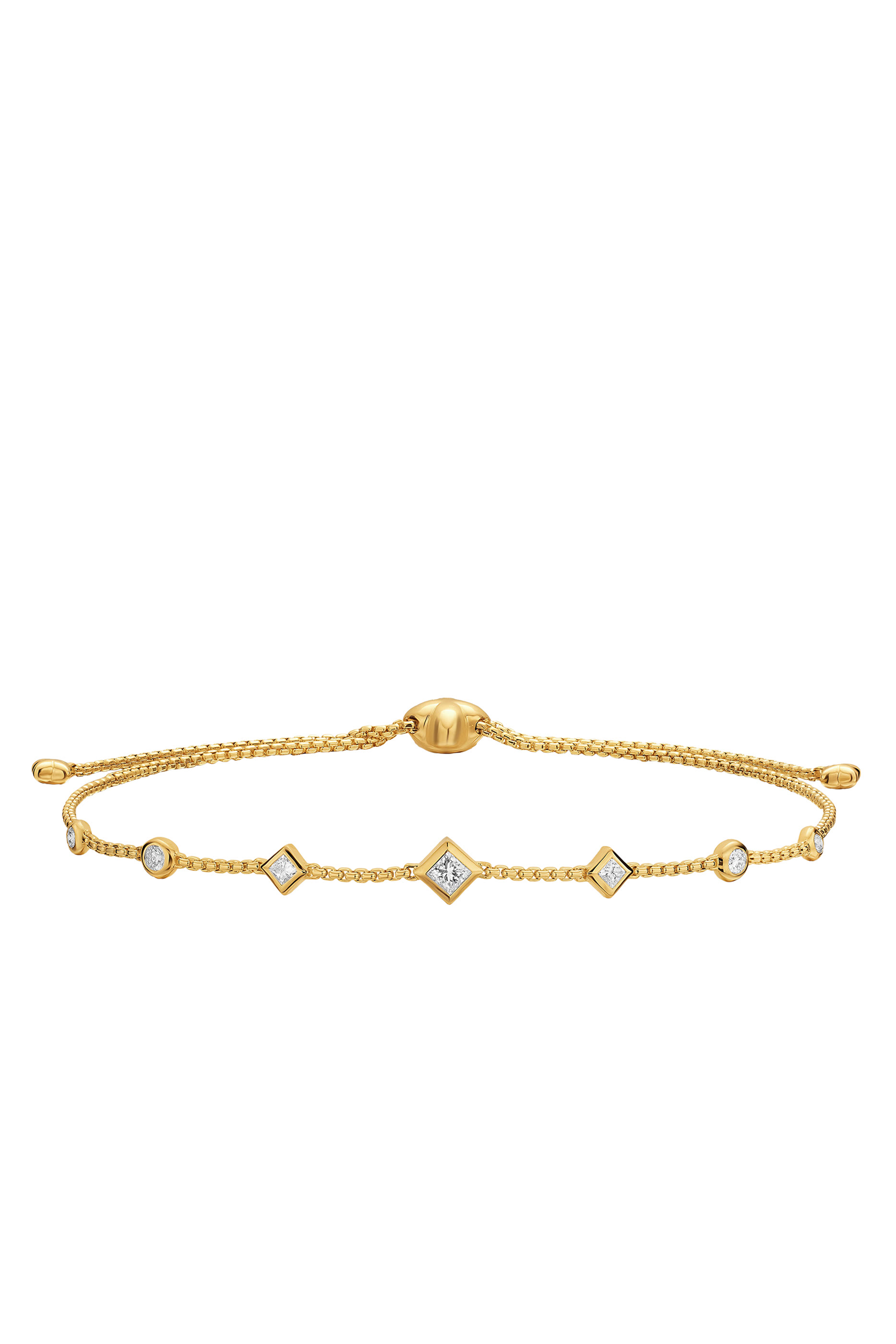 Petite Modern Renaissance&reg; Station Chain Bracelet, 18 Yellow Gold & Diamonds
