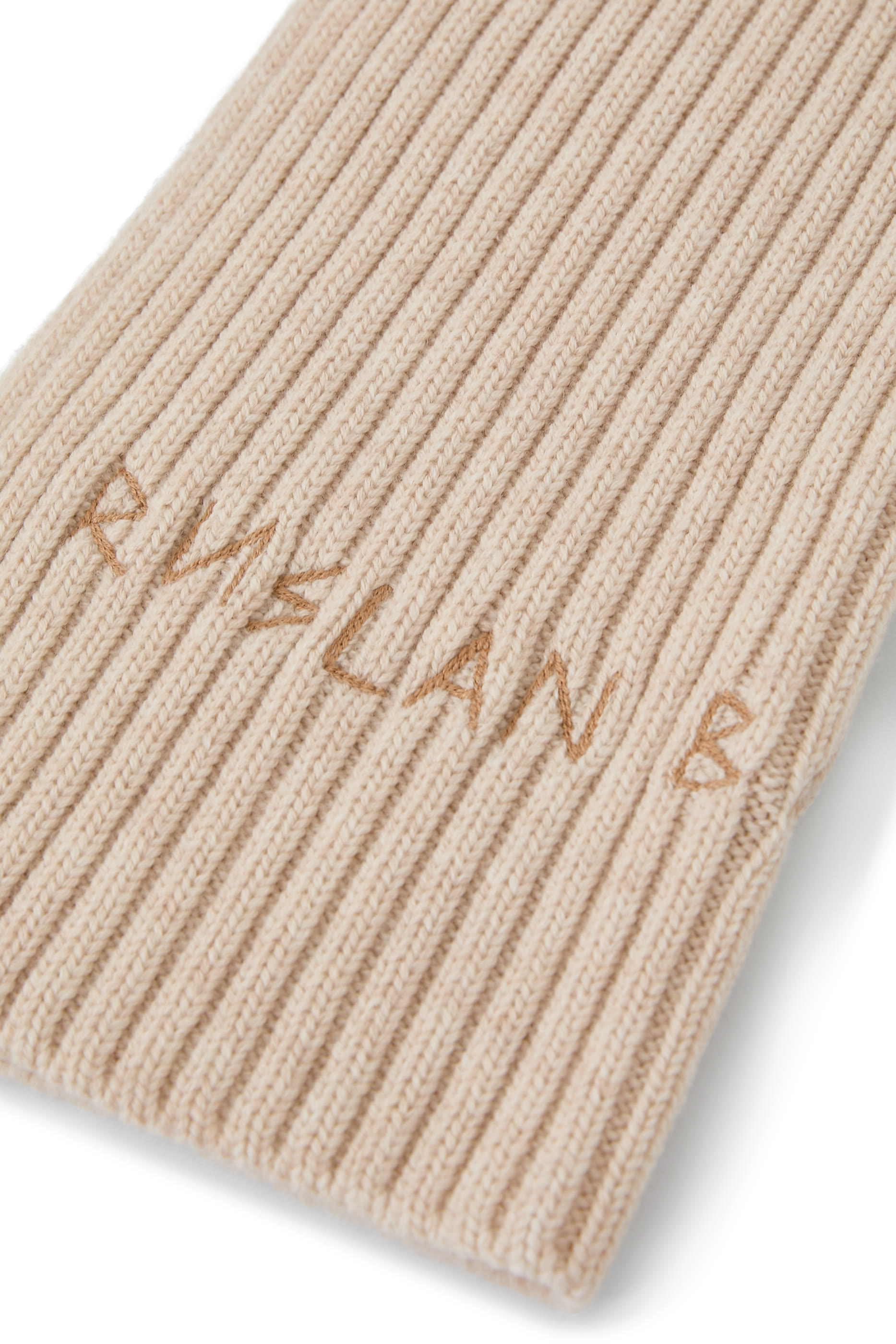 Monogram-Embroidered Wool Scarf