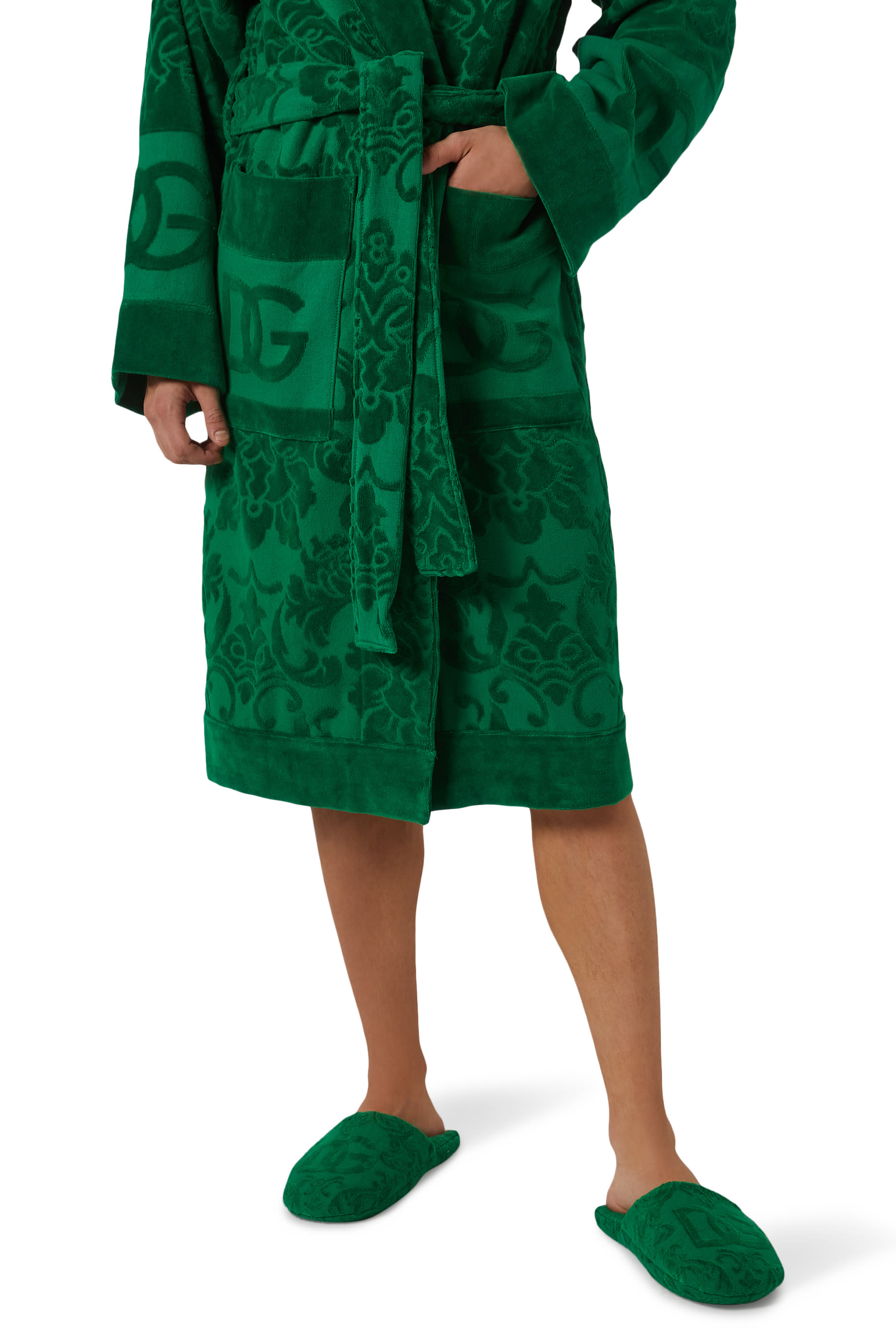 Jacquard Cotton Terry Slippers