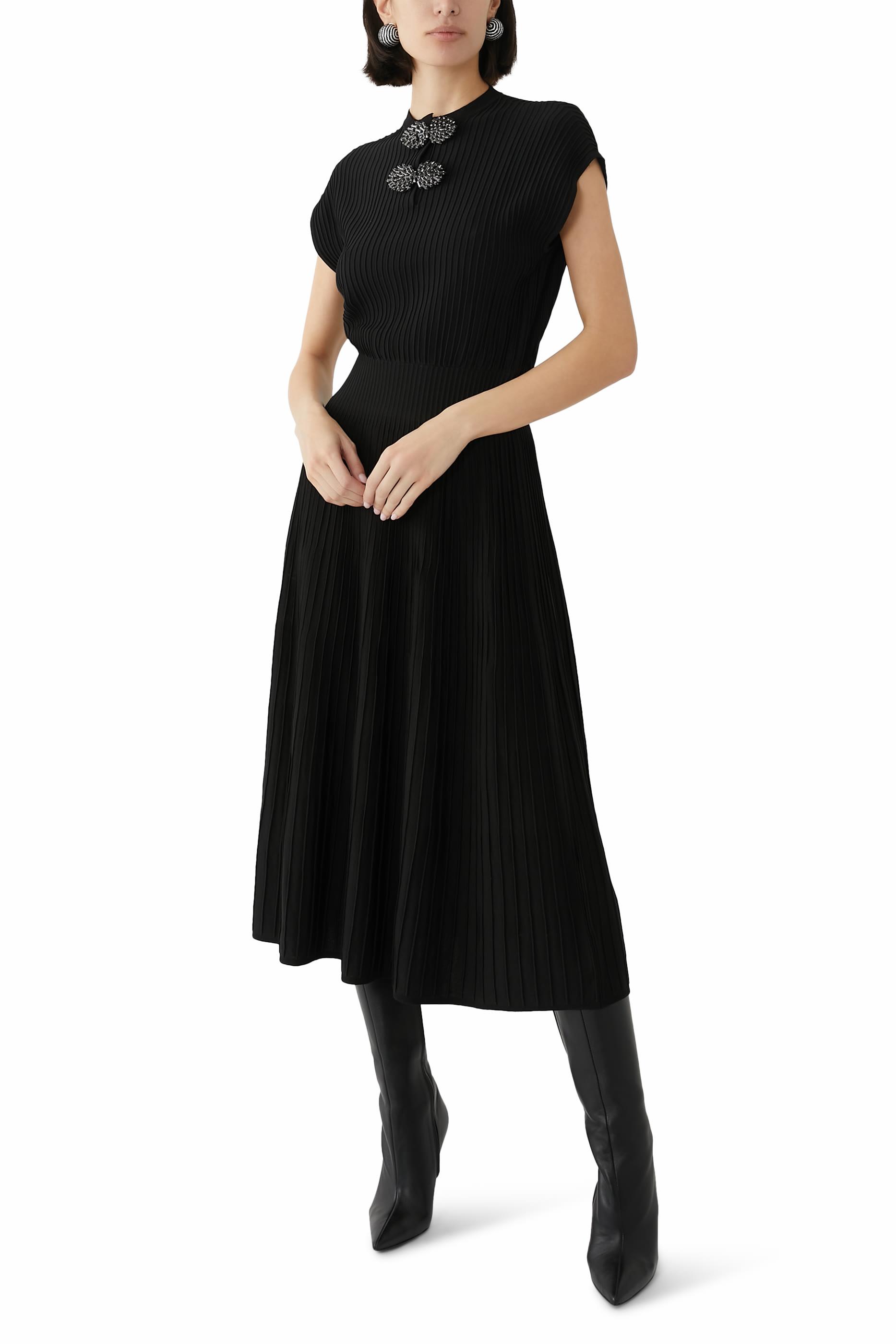 Ottoman Long Dress with Jewel Details