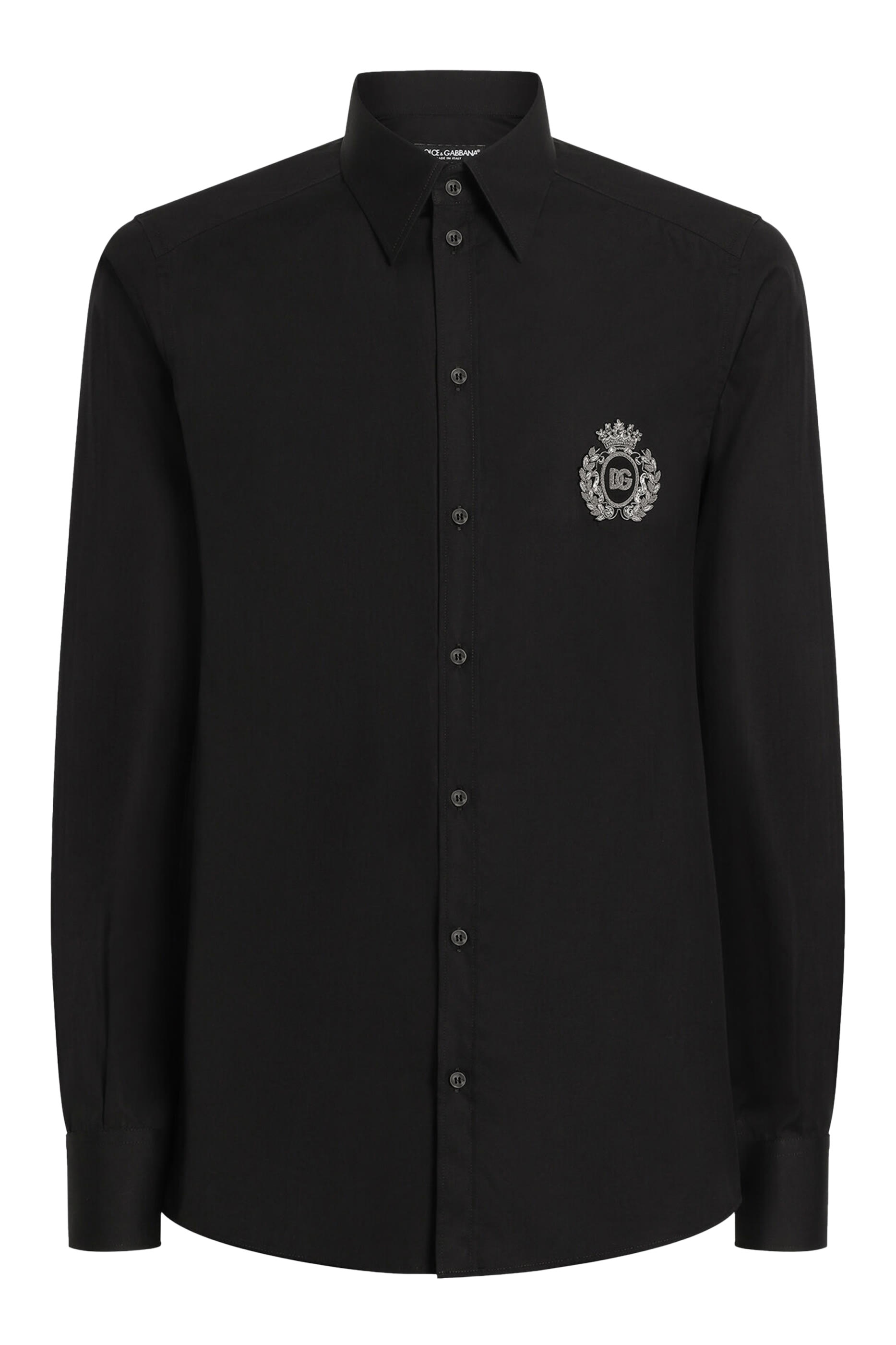 Cotton Shirt with Heraldic Patch