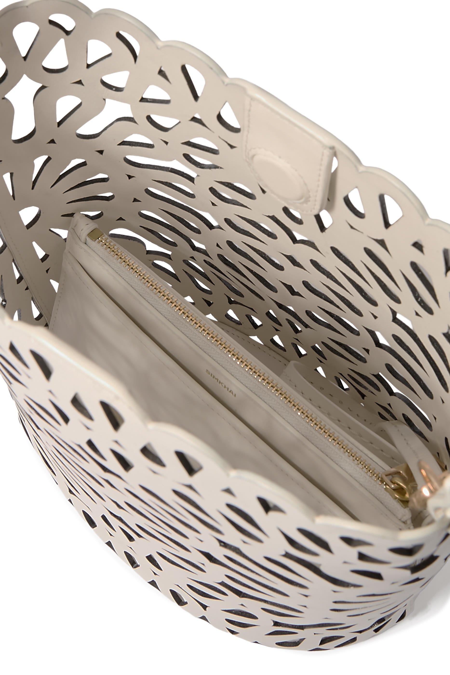  McCall Laser Cut Leather Bucket Bag