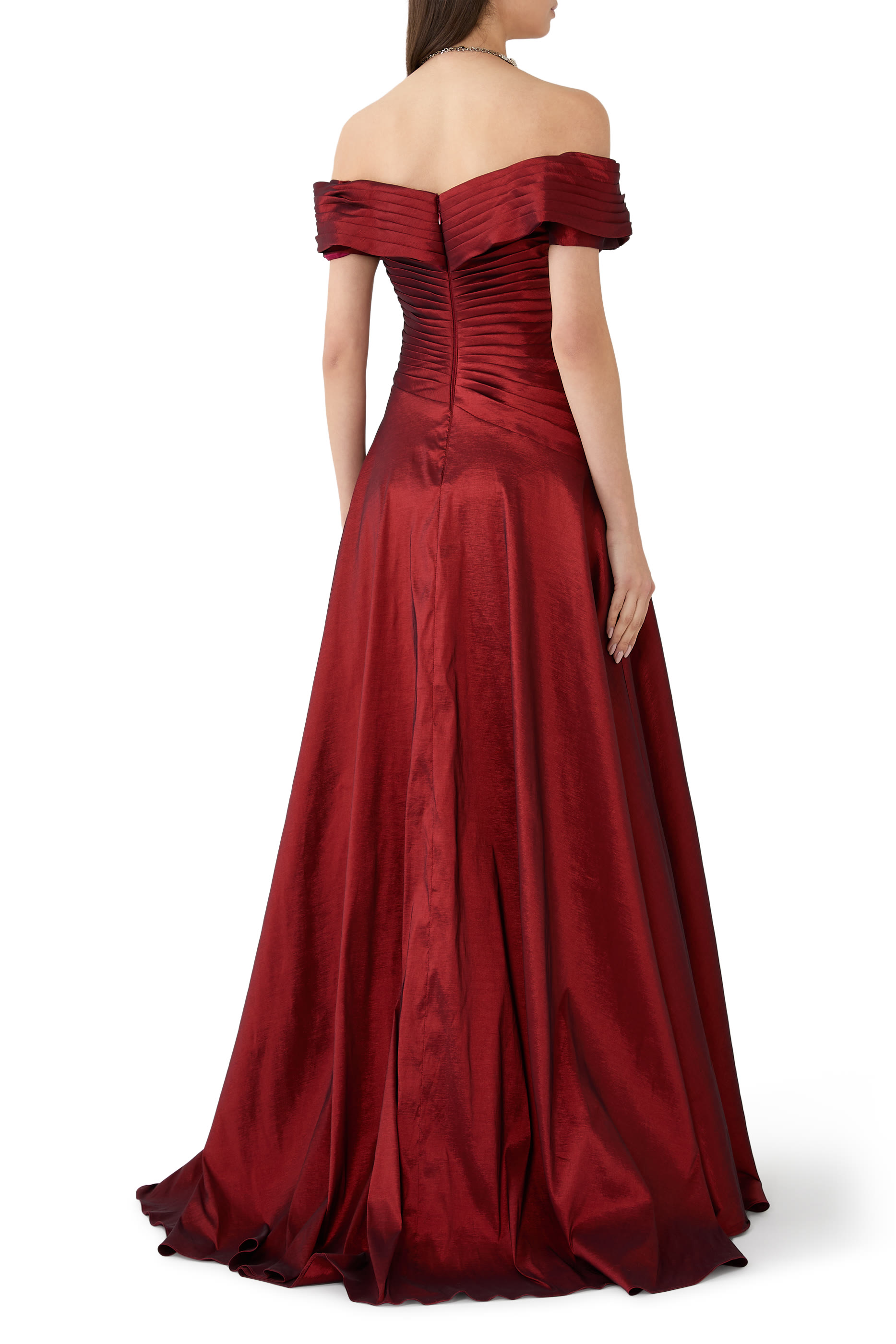 Off Shoulder A Line Gown