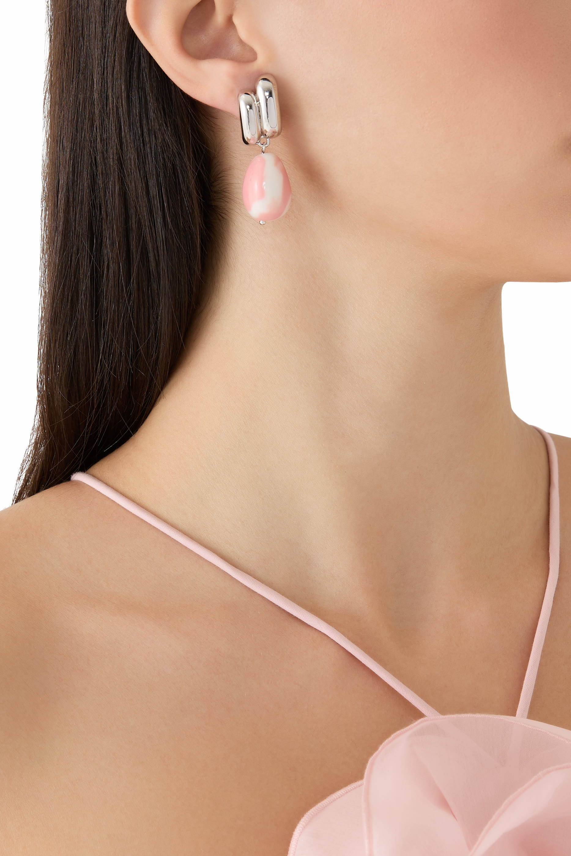 The Iris Earrings, Sterling Silver & Ceramic Beads