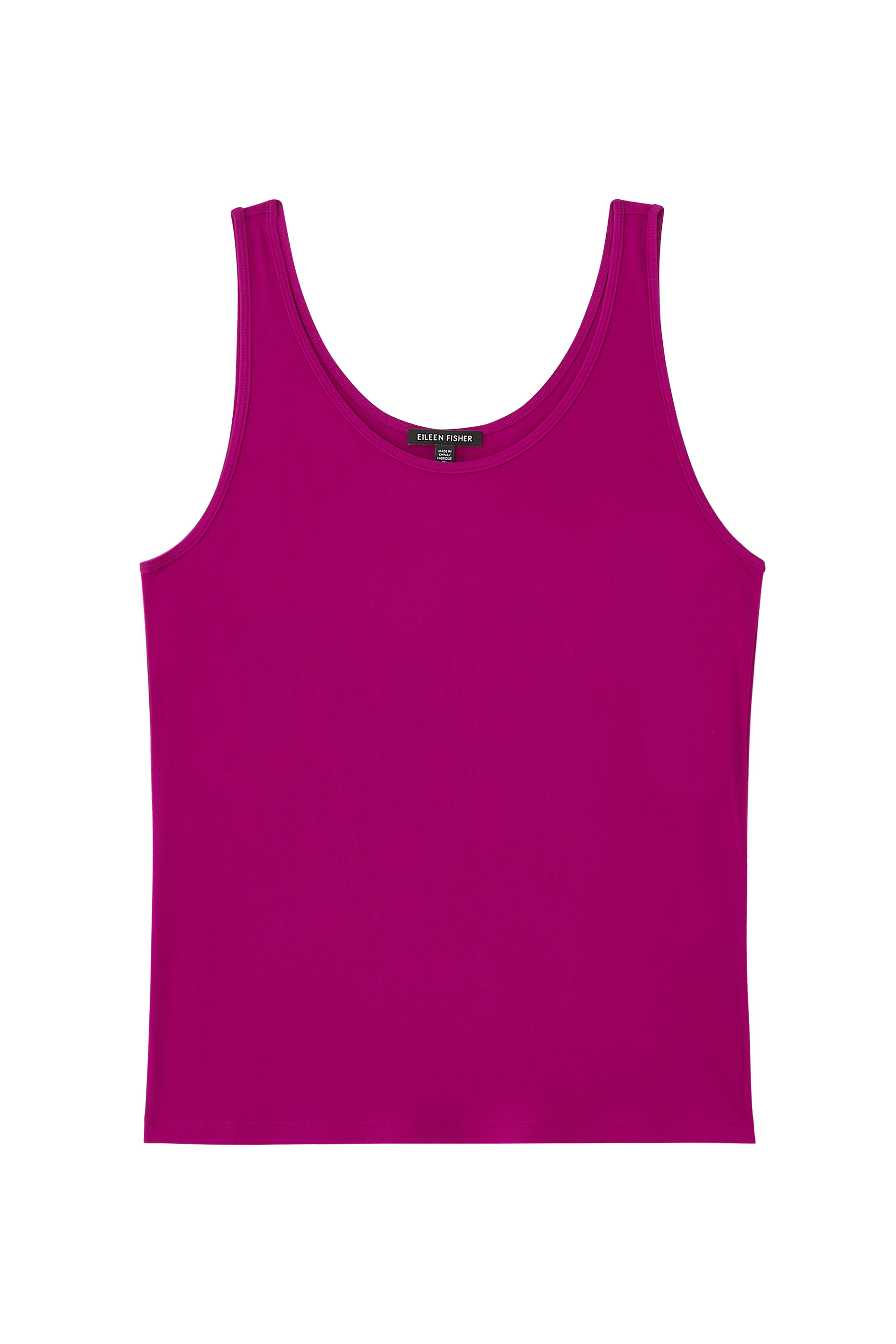 Stretch Silk Jersey Scoop Neck Tank 