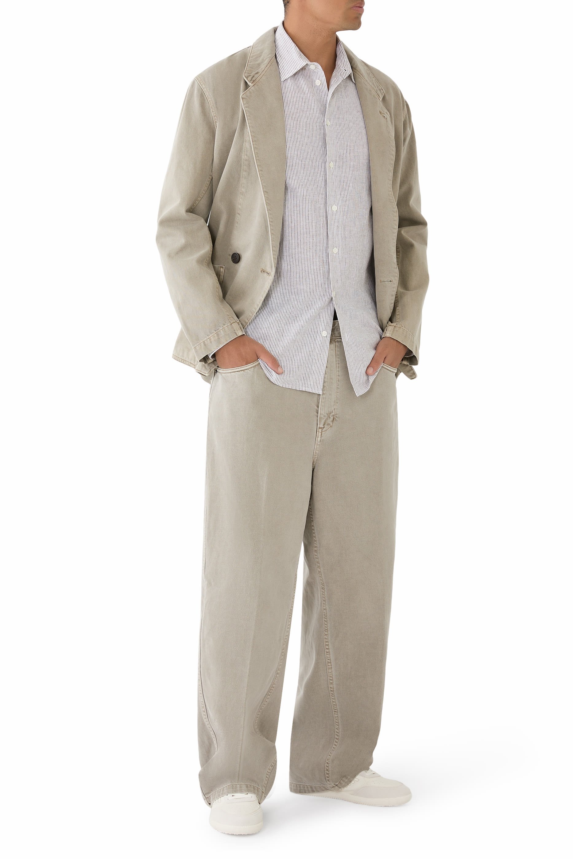 Striped Linen-Blend Canvas Shirt