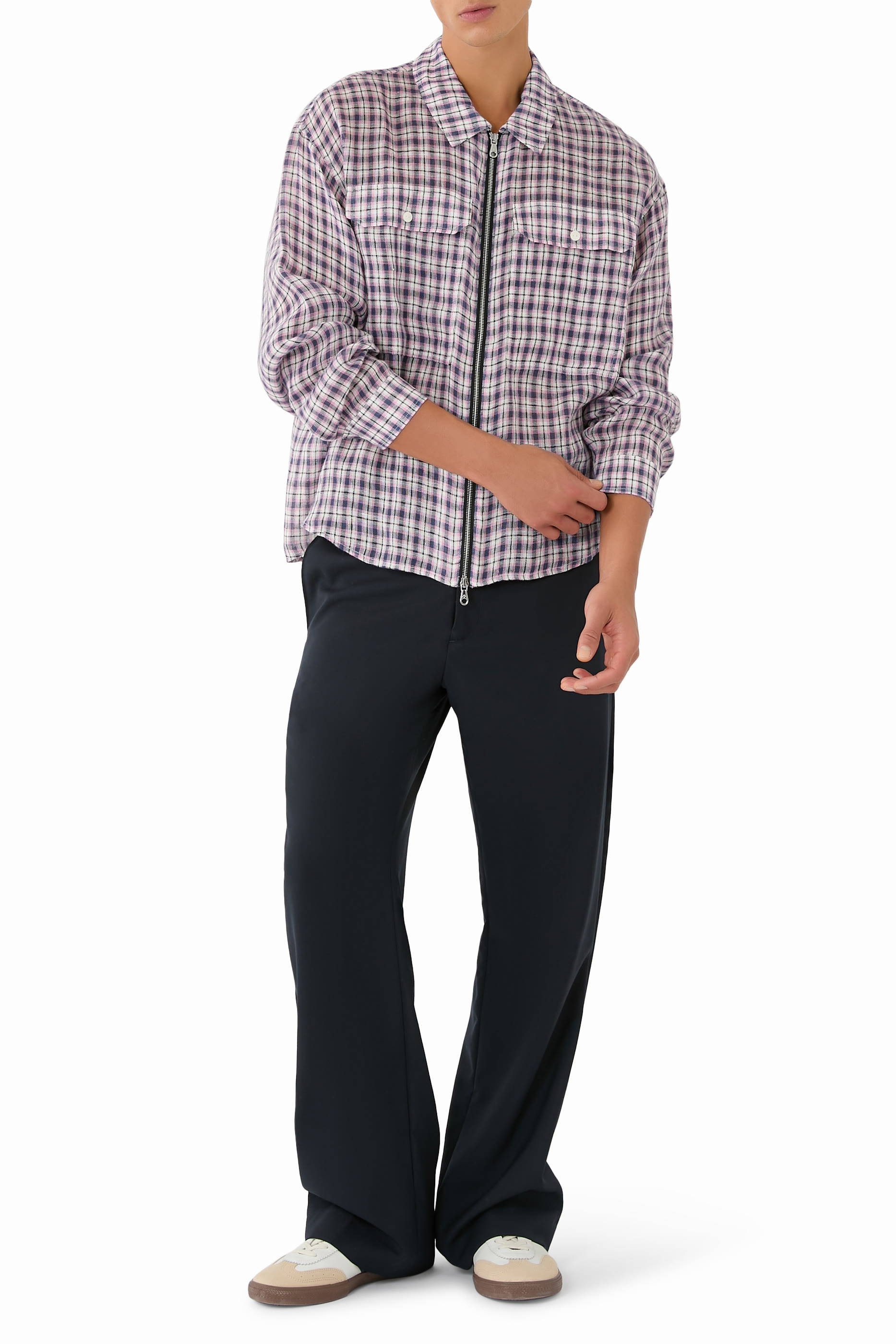  Linen Flannel Zipped Shirt 