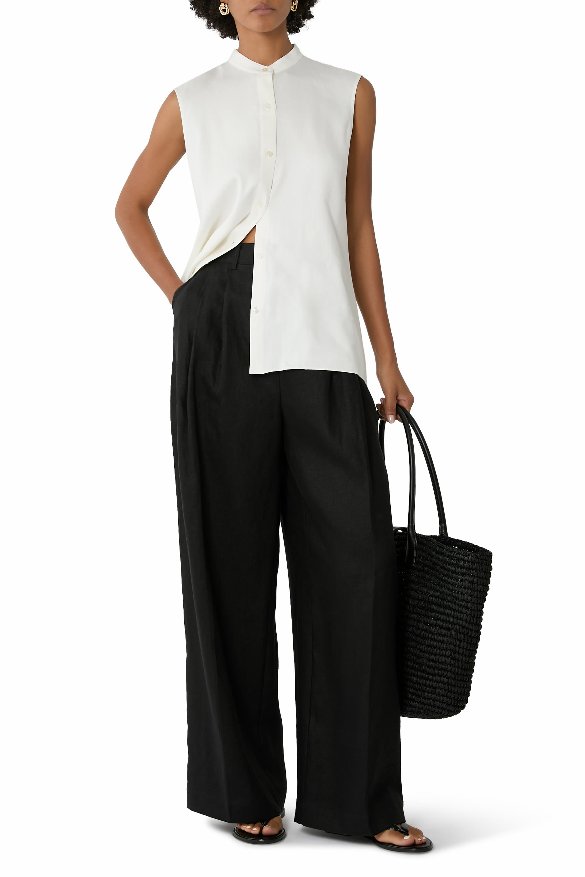 Sleeveless Asymmetrical Shirt