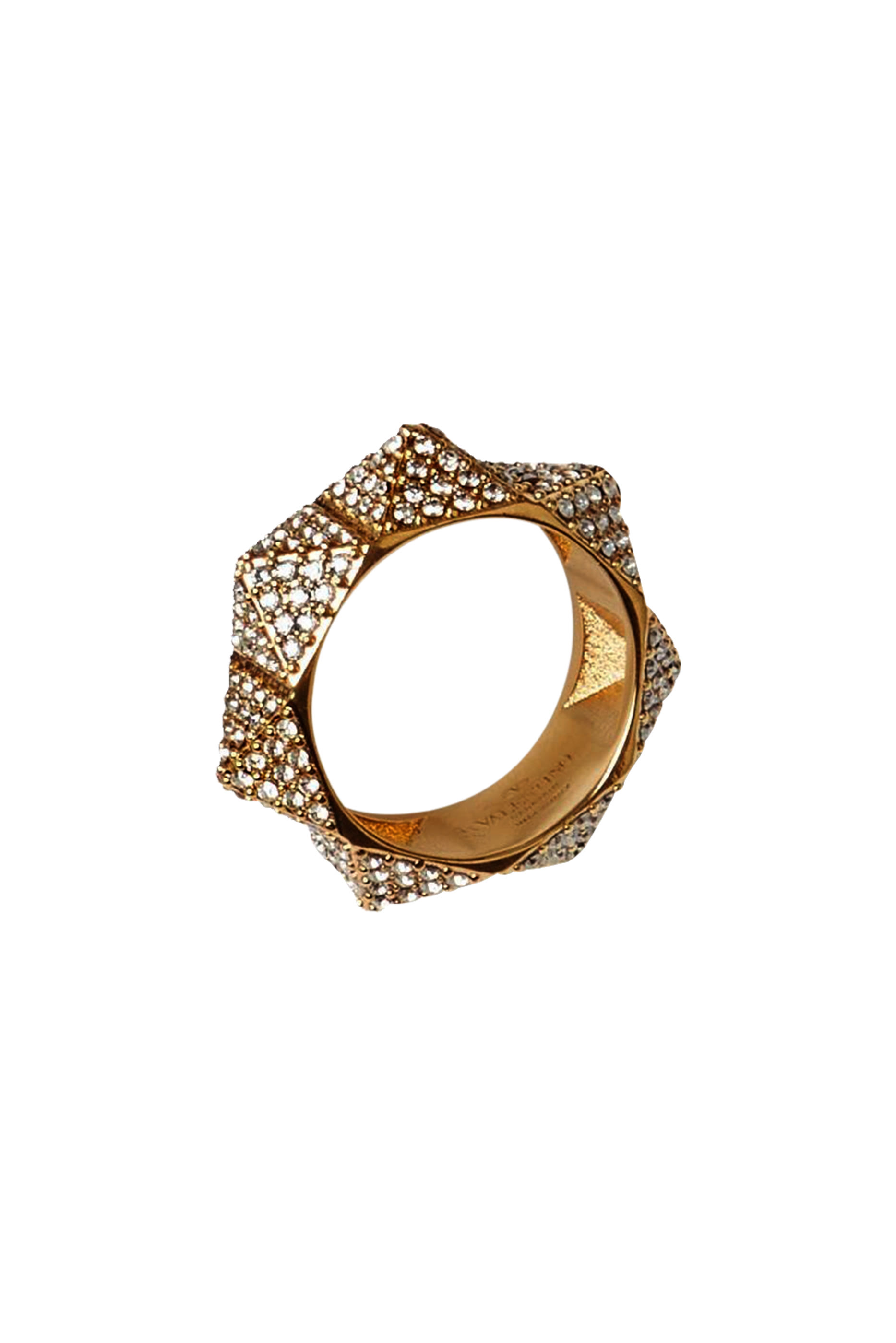 Metal Rockstud Ring With Swarovski&reg; Crystals