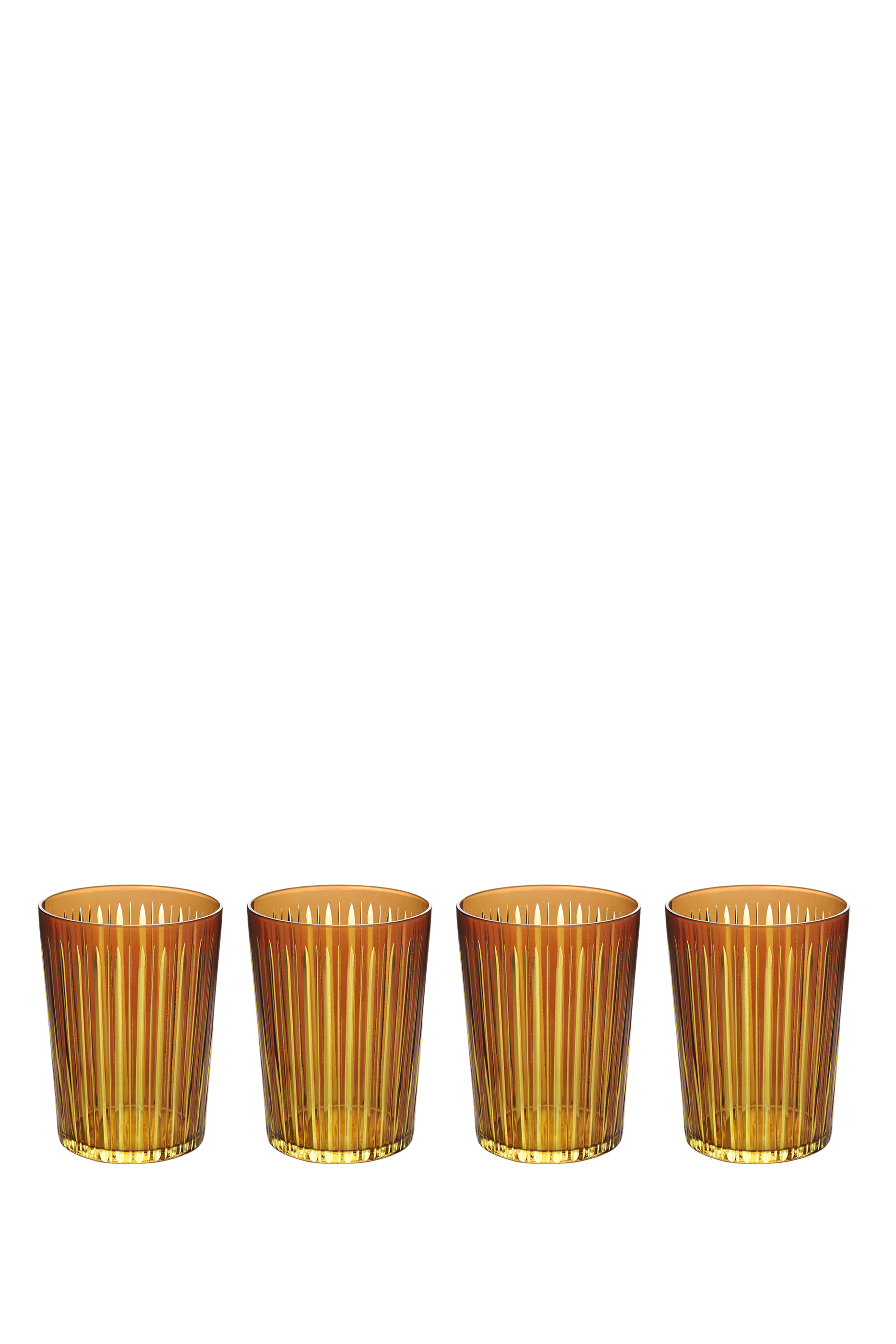 Prism Amber Highball Glass, Set of 4