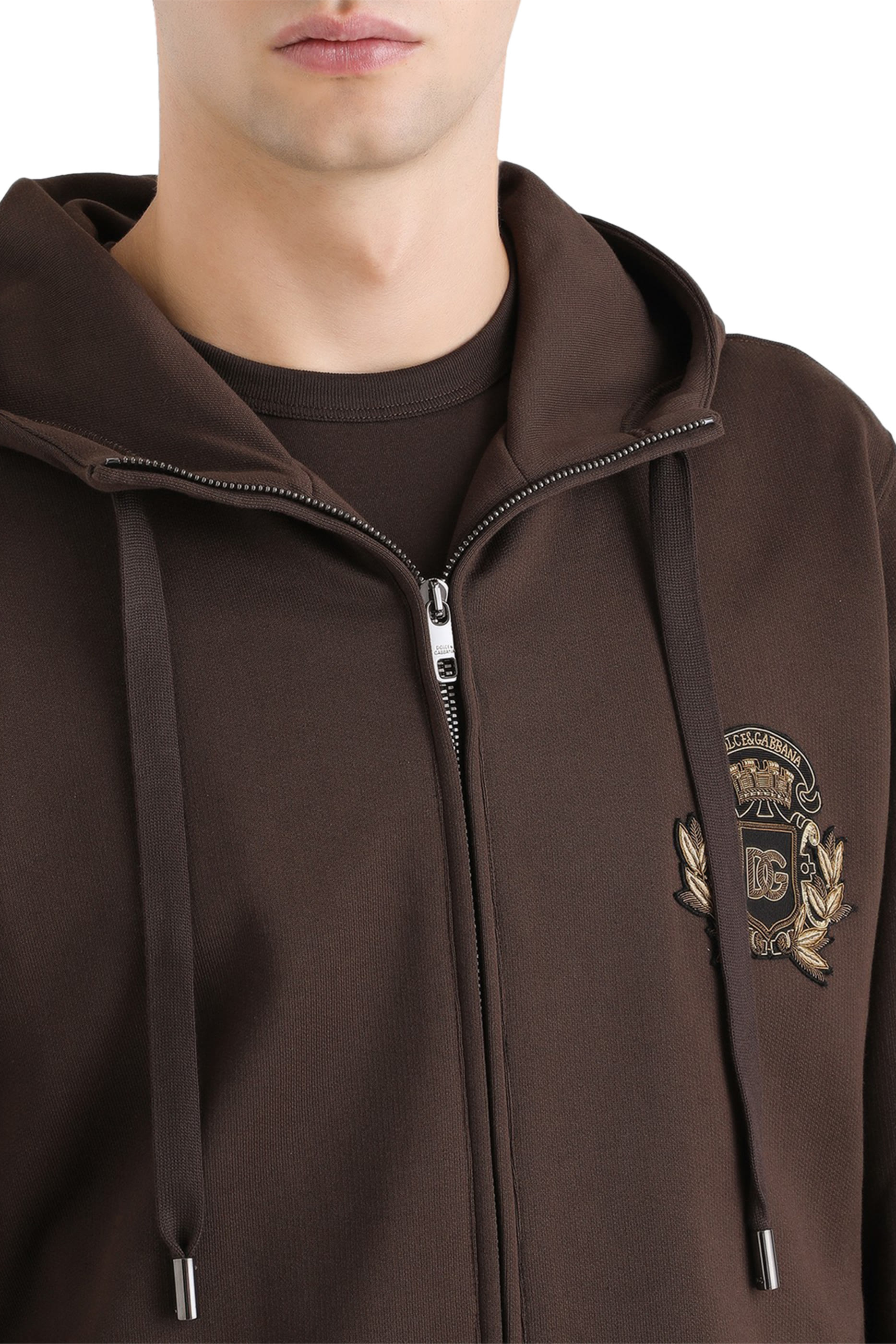Cotton Heraldic Patch Hoodie