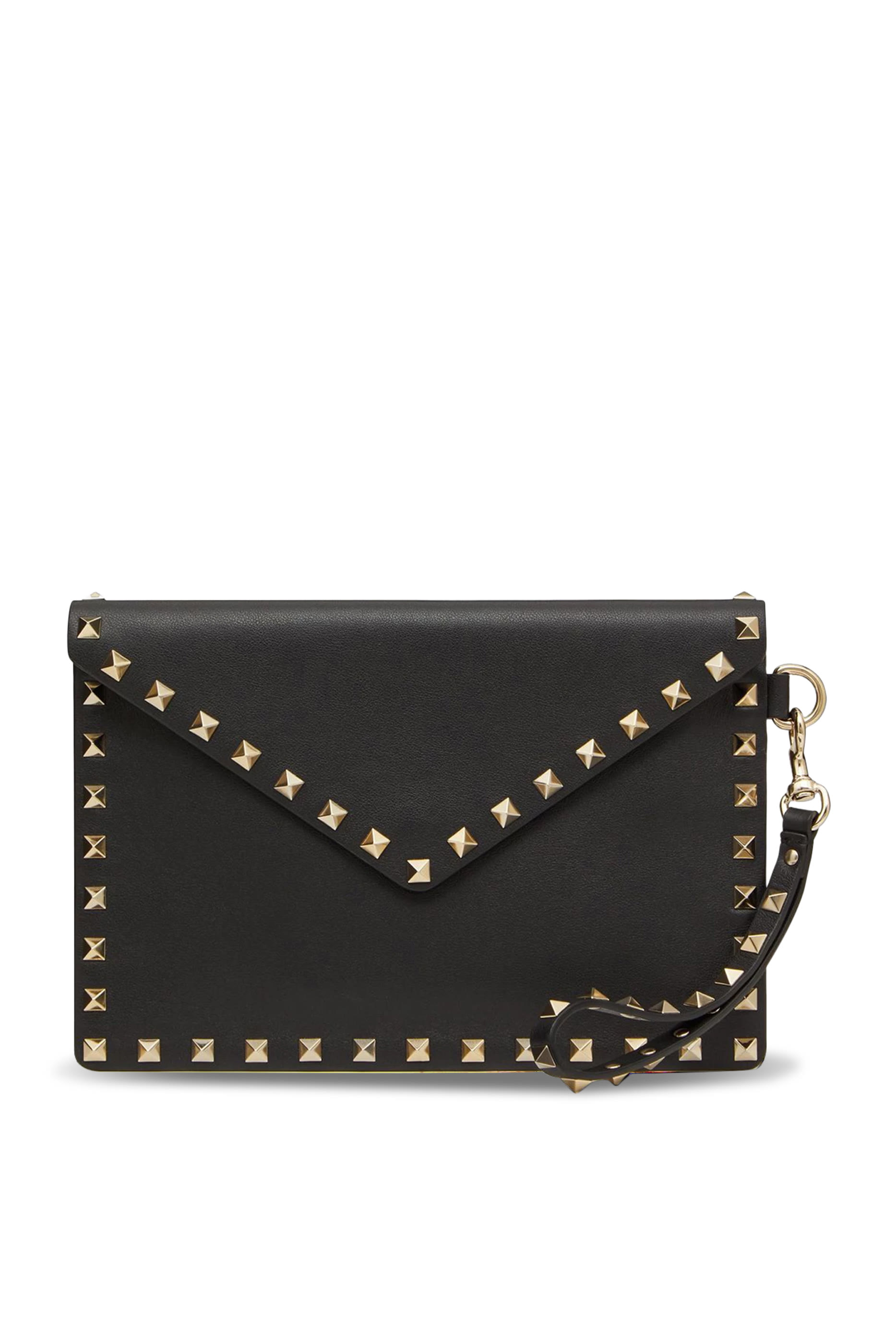  Rockstud Grainy Calfskin Pouch