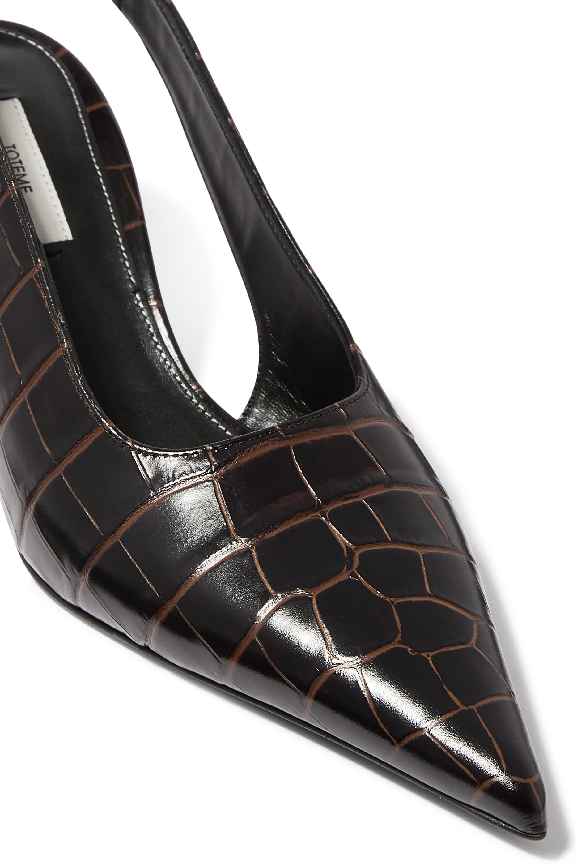 Classic Croco-Embossed Slingbacks 55