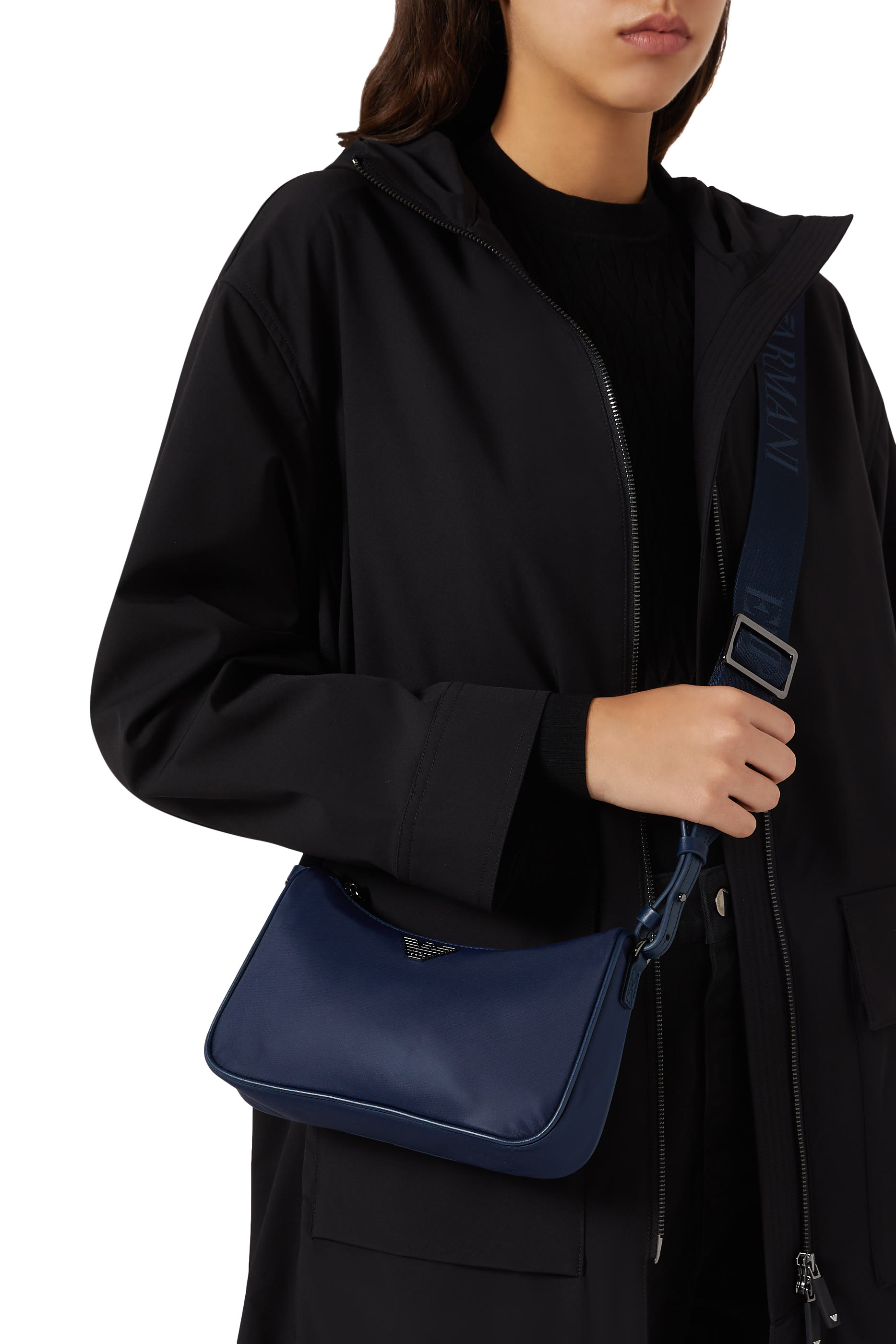 Metal Eagle Logo Crossbody Bag