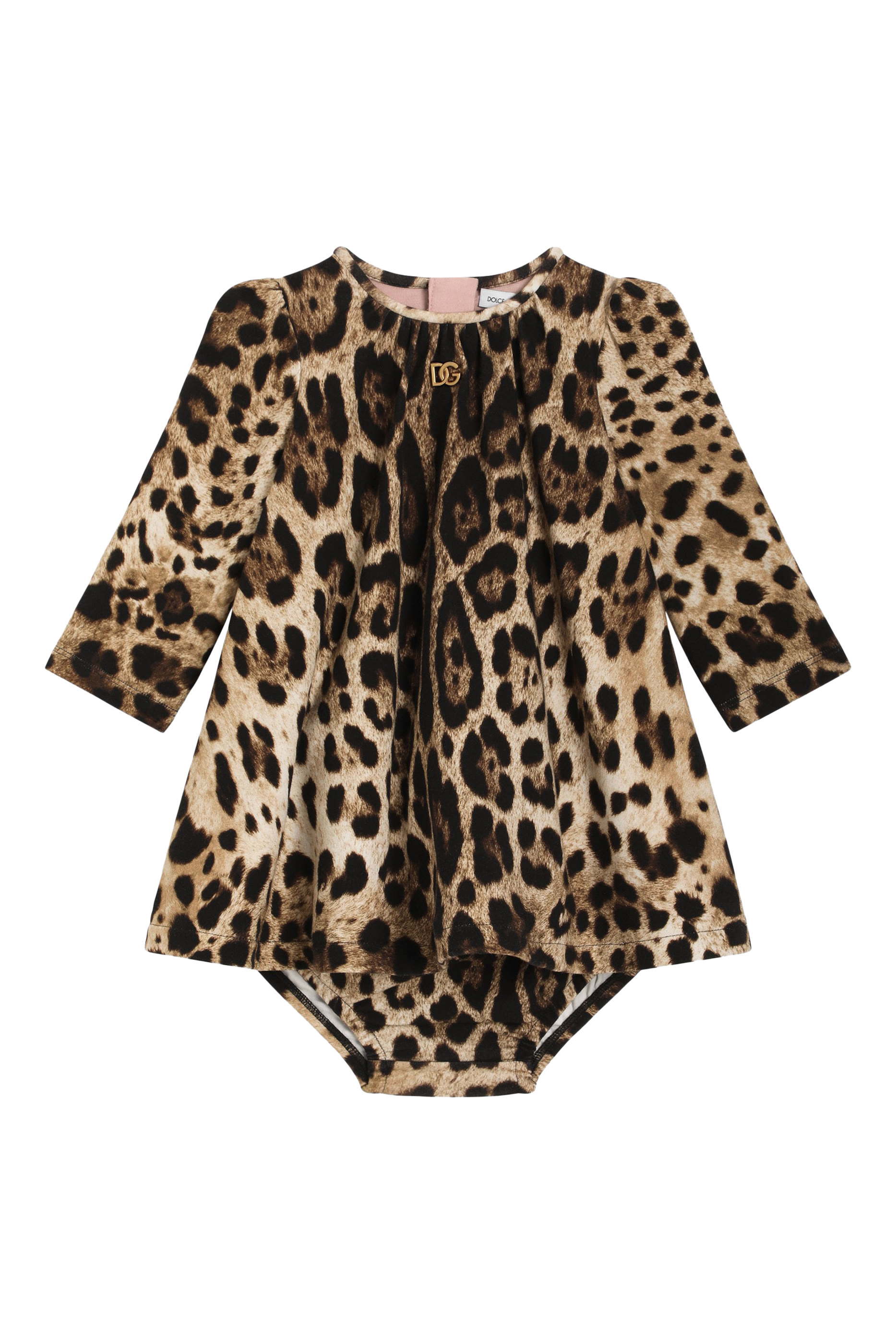 Kids Leopard Print Interlock Dress