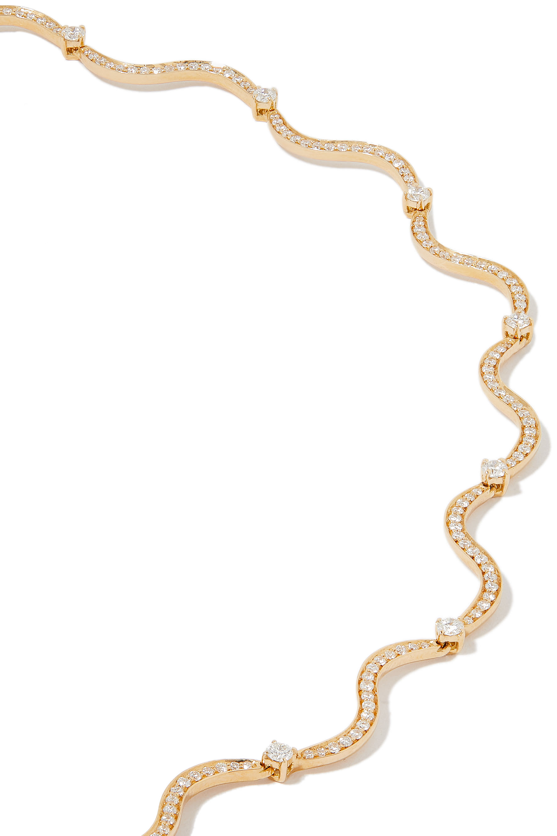 Full Diamond Wave Choker, 18k Yellow Gold & Diamonds