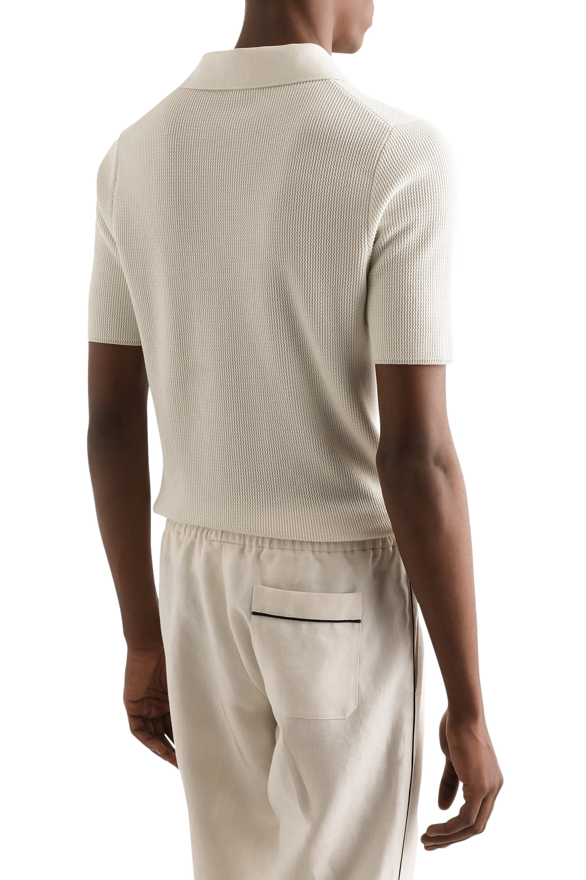 Short Sleeves Cotton Knit Polo Shirt