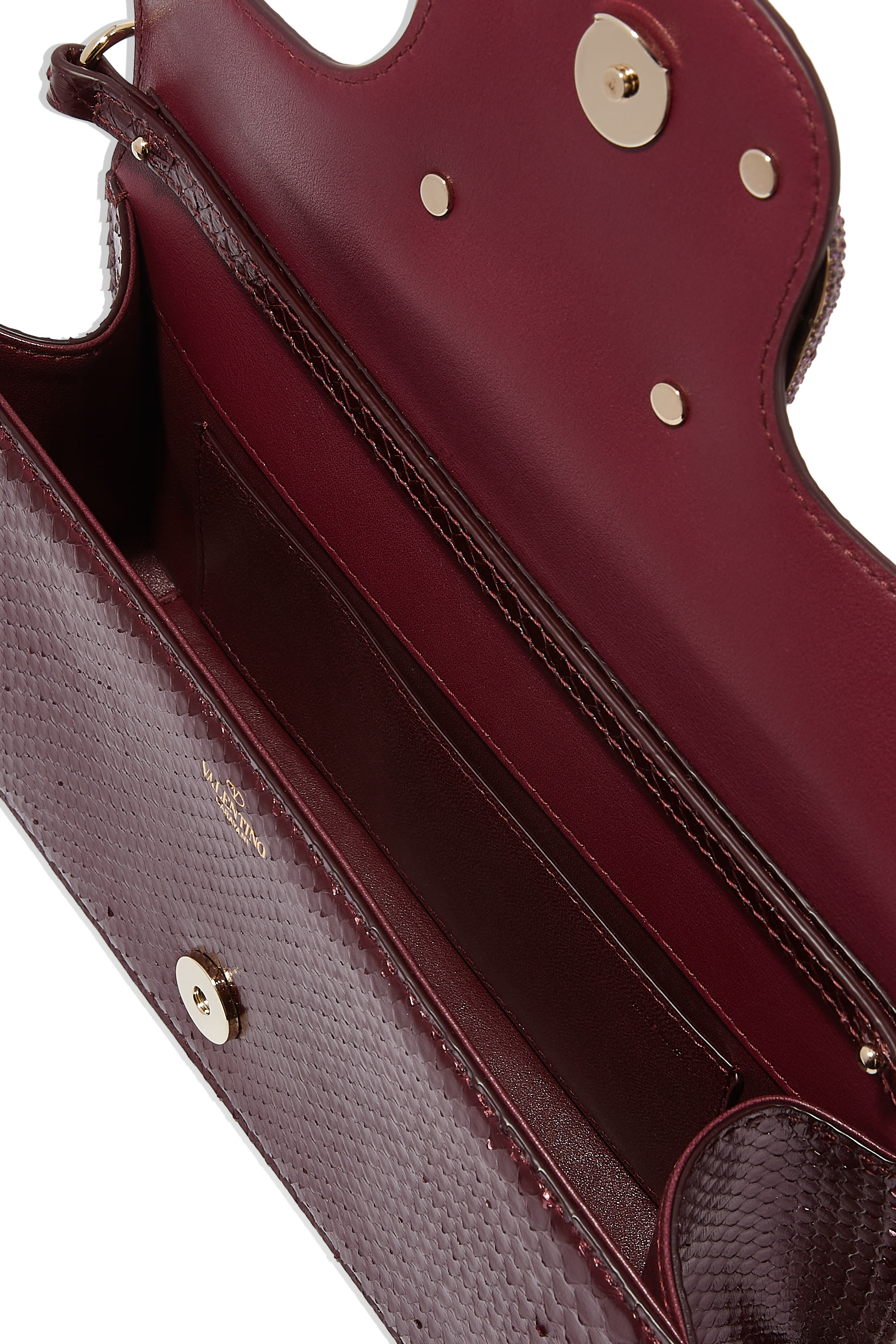  V Logo Middle East Exclusive Plaque Chain Linked Clutch Bag