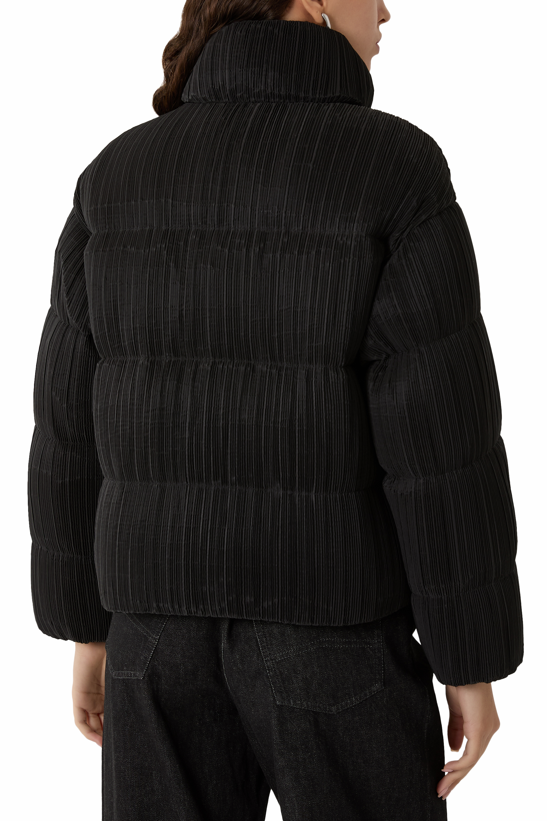 Pleated Technical Fabric Jacket