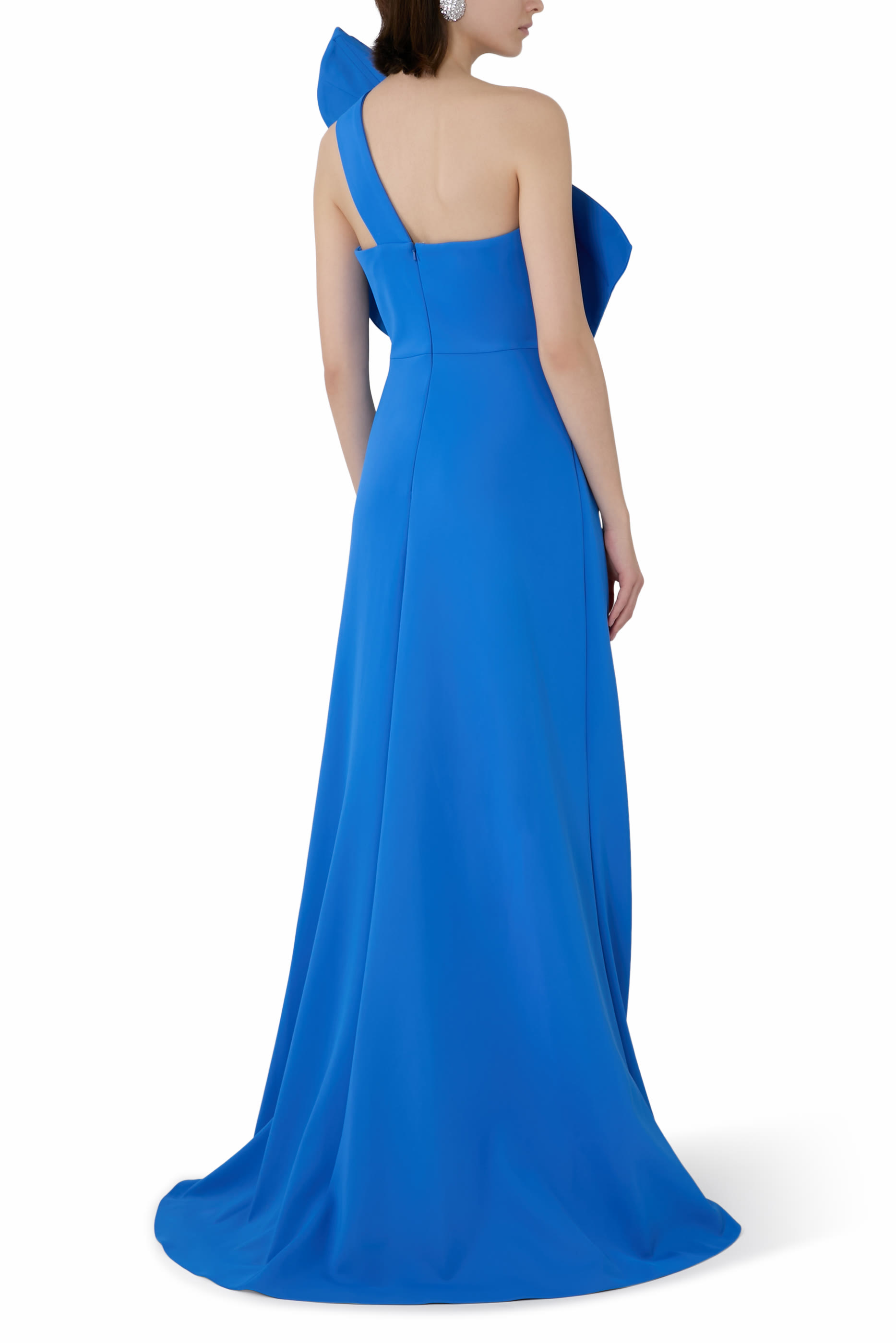  One Shoulder Gown With Oversized Bow