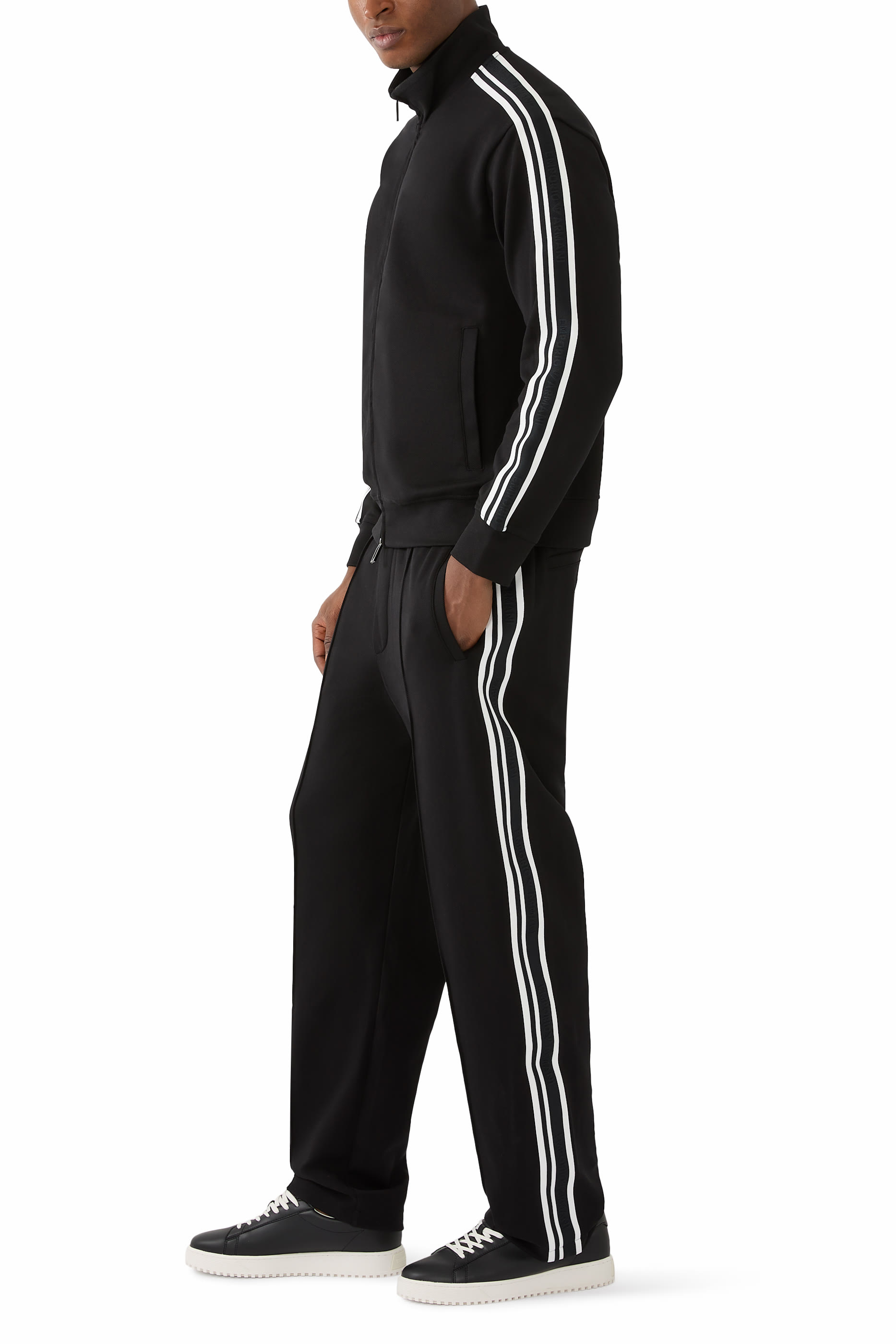 Double-Jersey Joggers with Logo Tape
