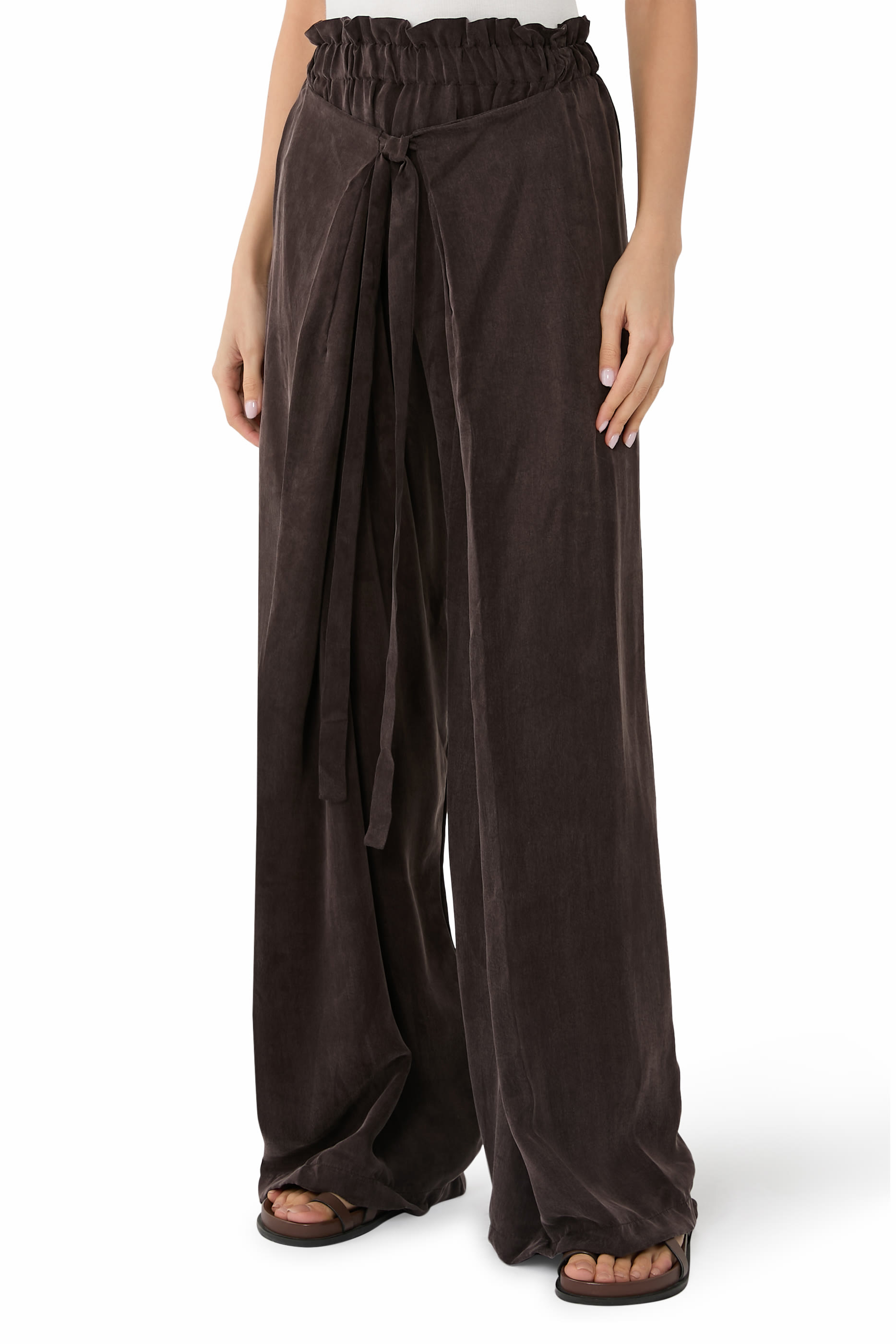 Straight Cut Wrap Pants